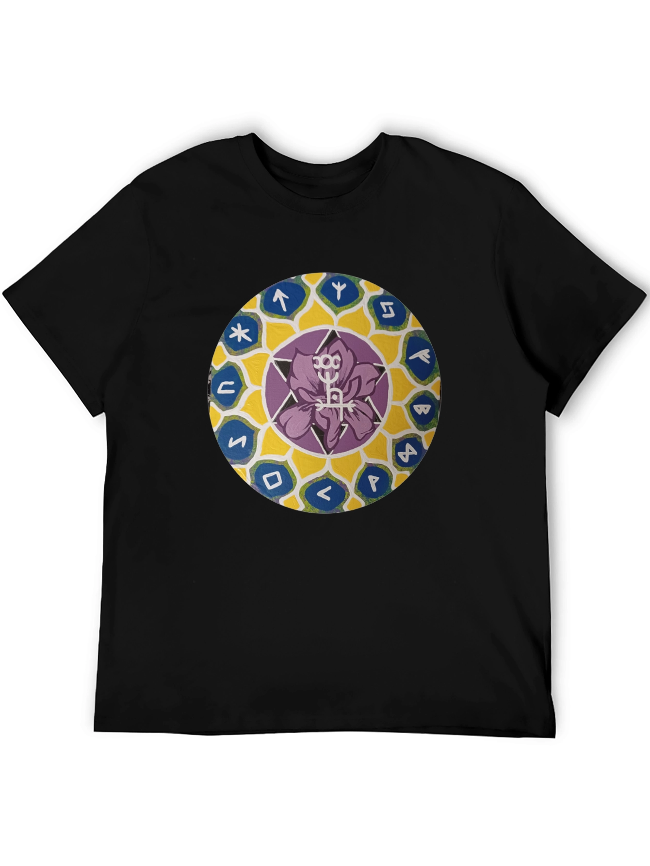 Mystic Rune Circle Graphic Tee - Black