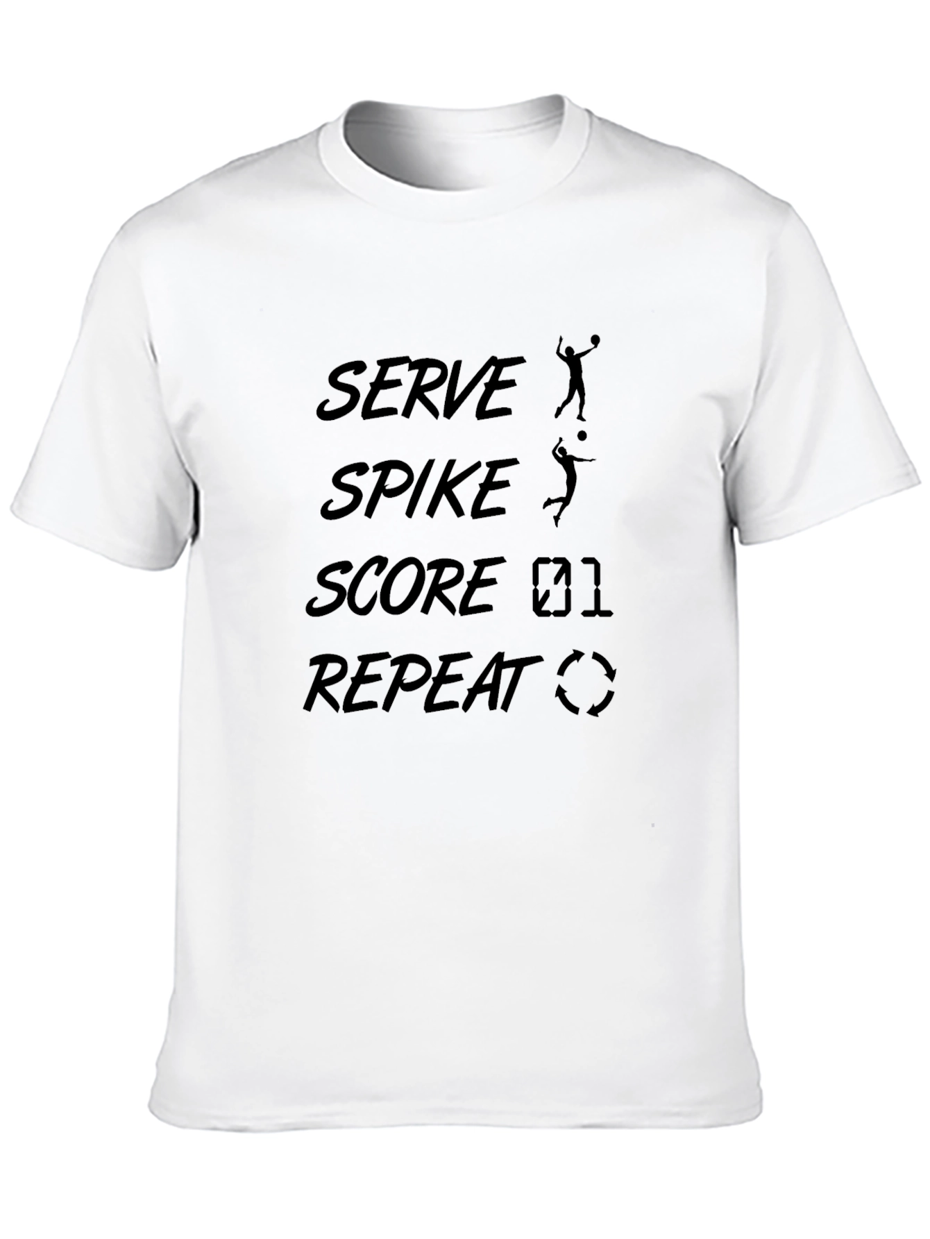 Serve Spike Score Repeat Volleyball T-Shirt