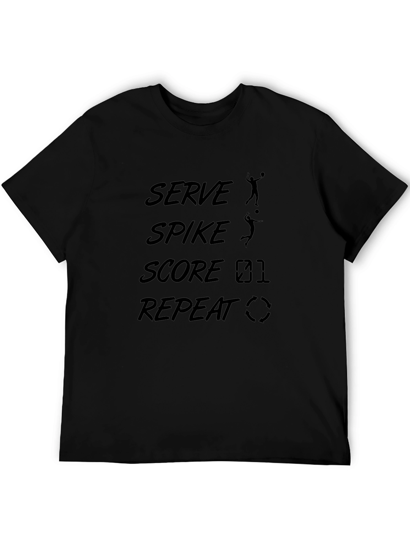Serve Spike Score Repeat Volleyball T-Shirt