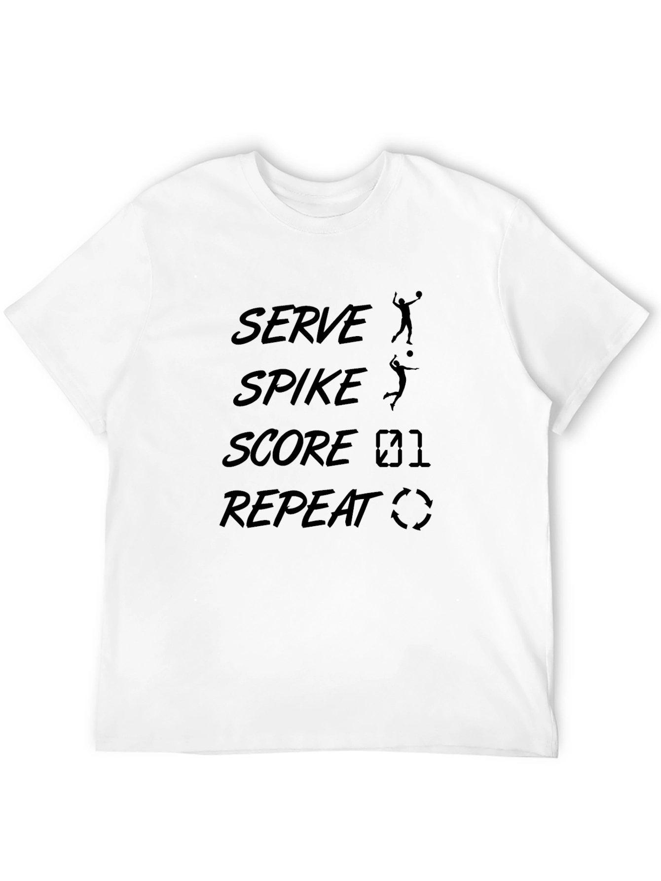 Serve Spike Score Repeat Volleyball T-Shirt