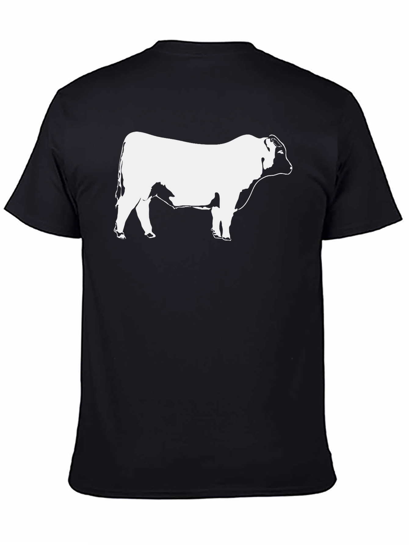 Bull Graphic T-Shirt - Black Short Sleeve Casual