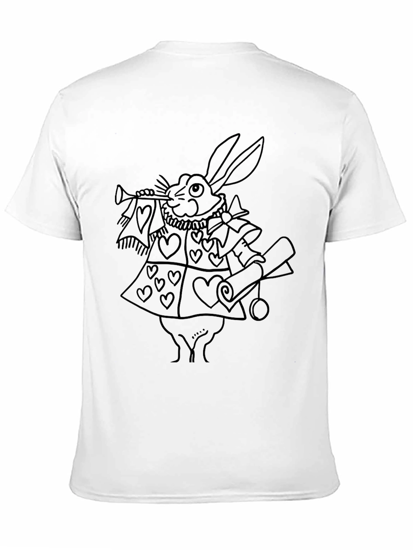 Whimsical Rabbit Graphic Tee - Black