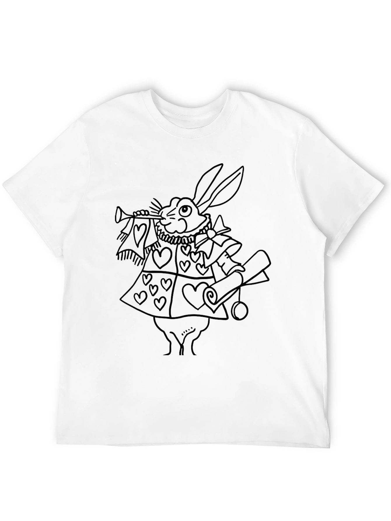 Whimsical Rabbit Graphic Tee - Black