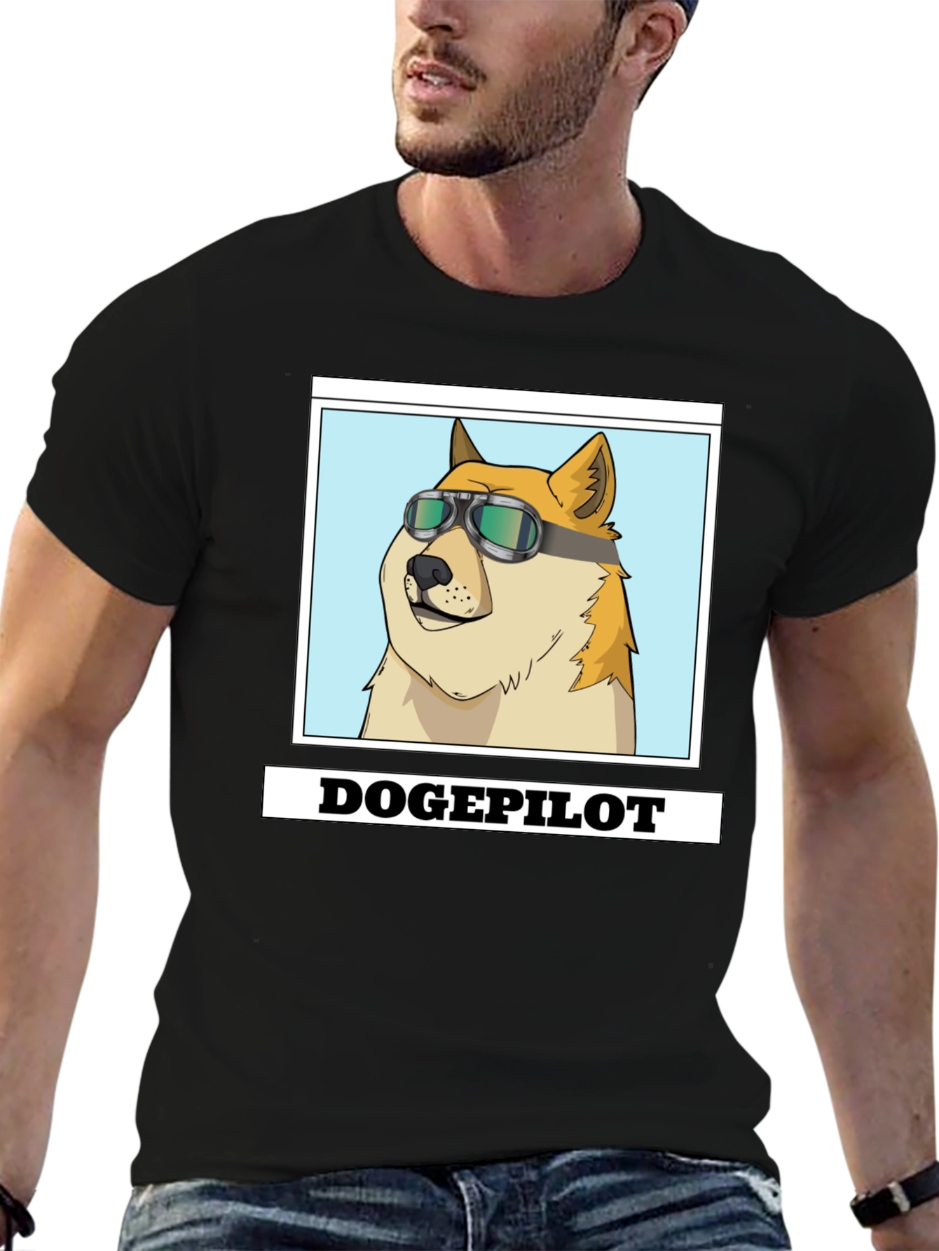 DogePilot Black T-Shirt - Funny Doge Meme Tee