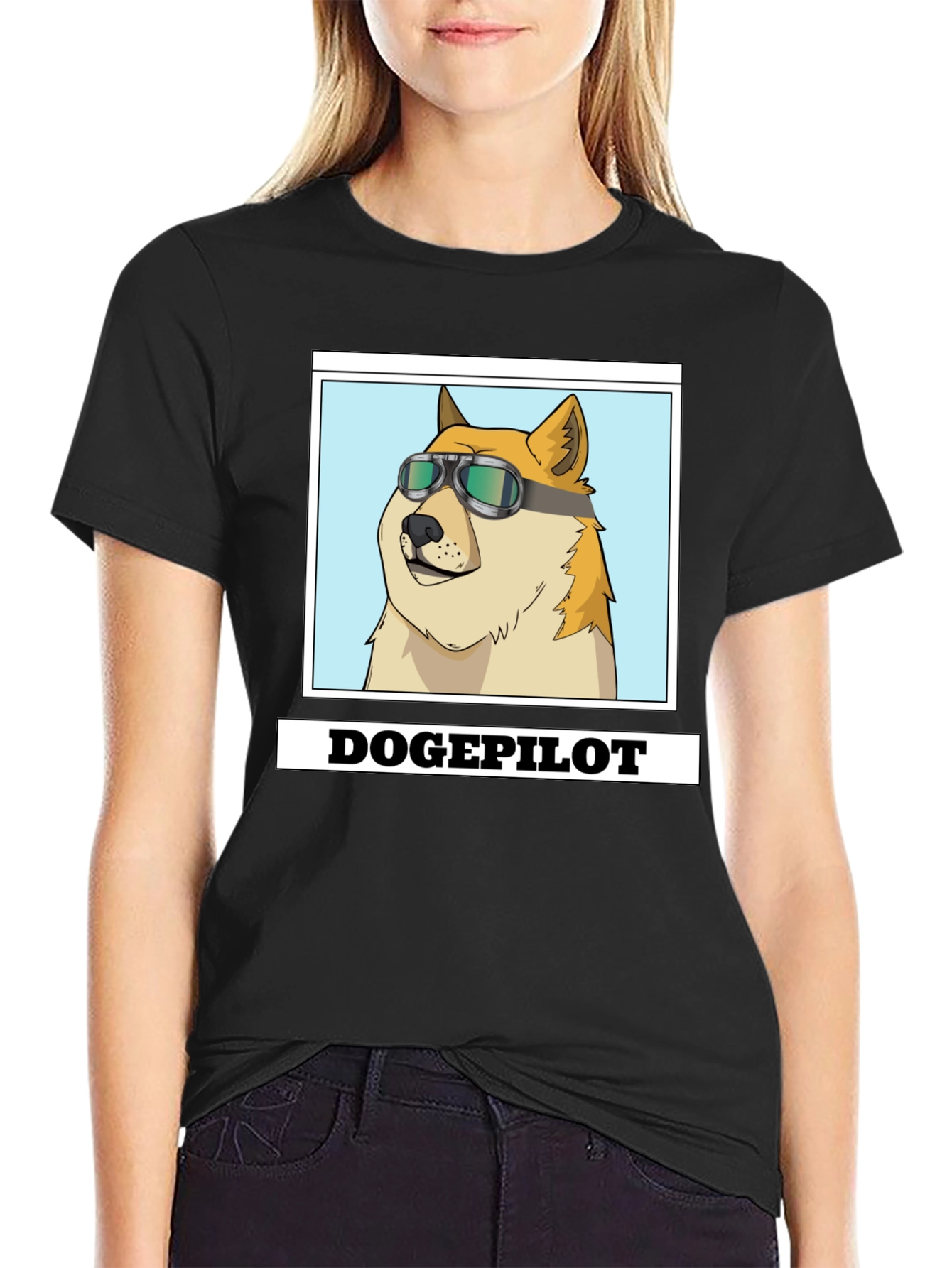 DogePilot Black T-Shirt - Funny Doge Meme Tee