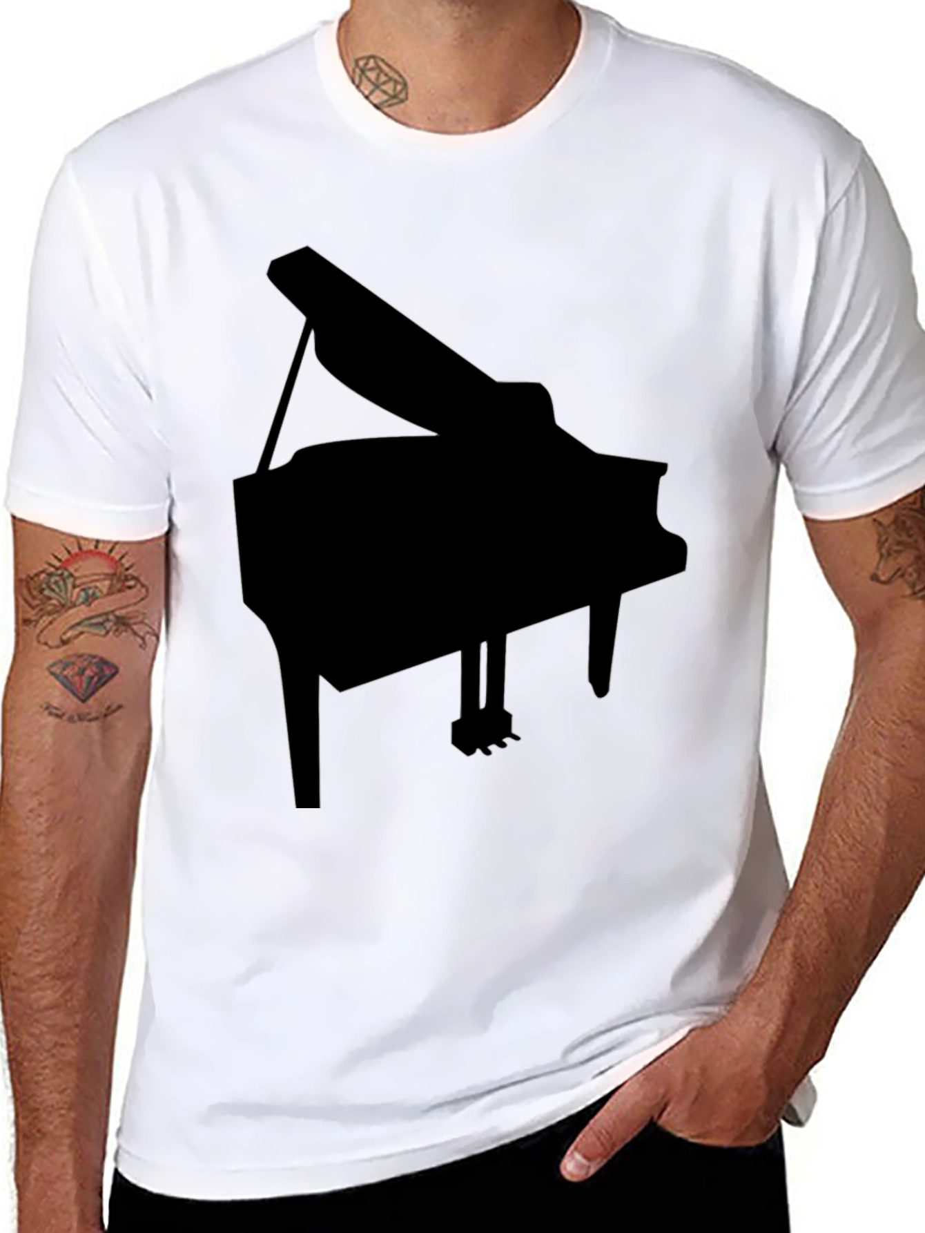 Grand Piano Graphic Tee - Black Classic Fit