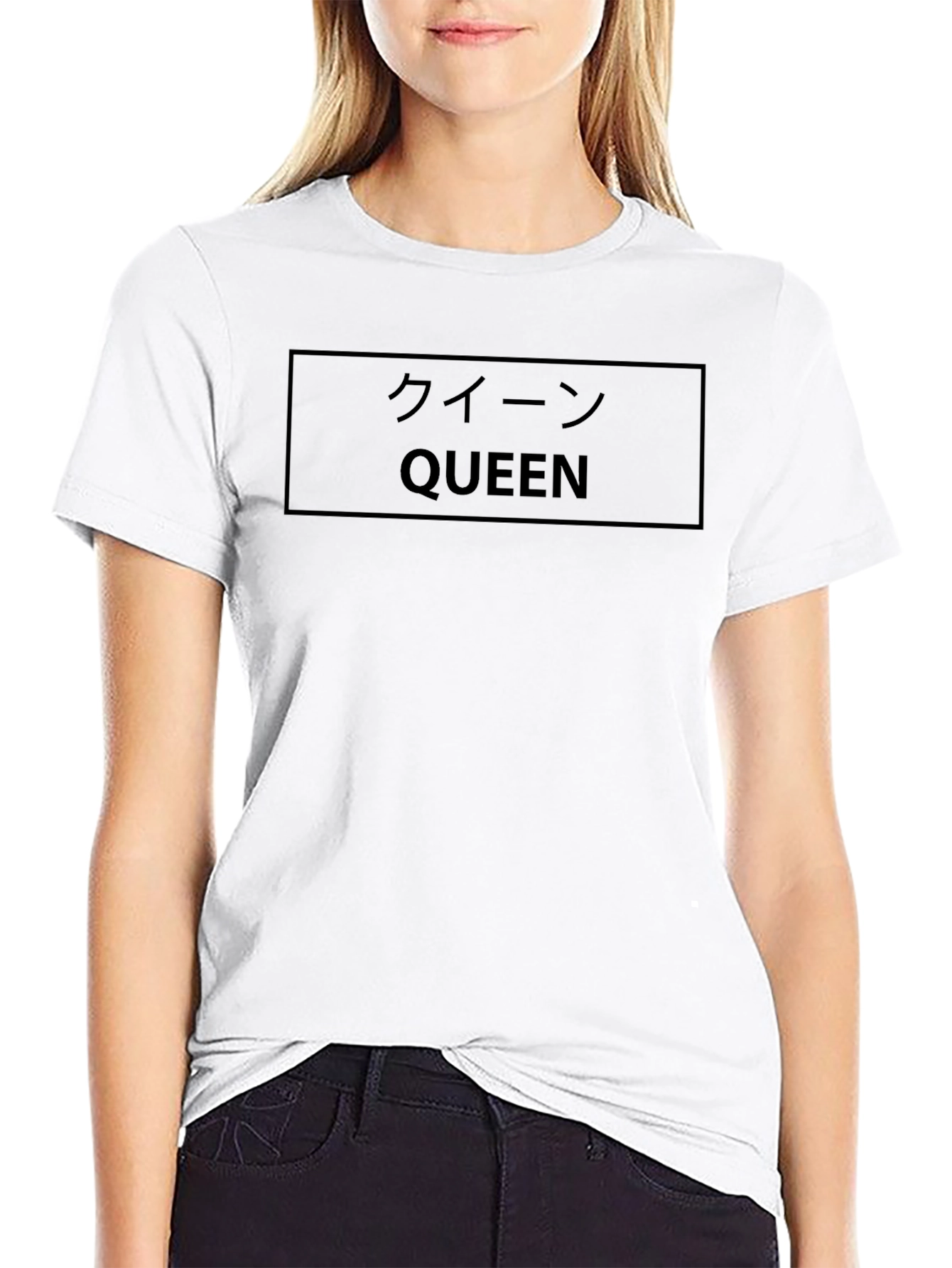 Queen Text Graphic Black T-Shirt