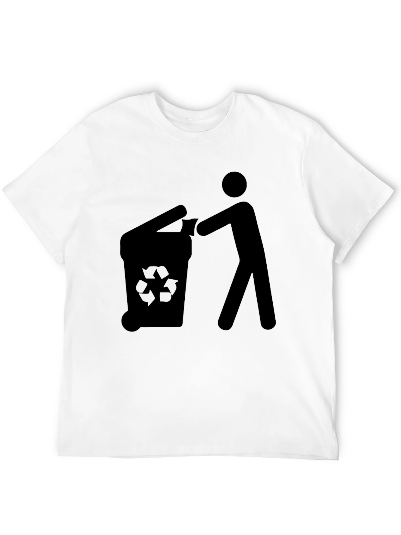 Recycle Thrower T-Shirt Black Cotton Crew Neck Casual Wear