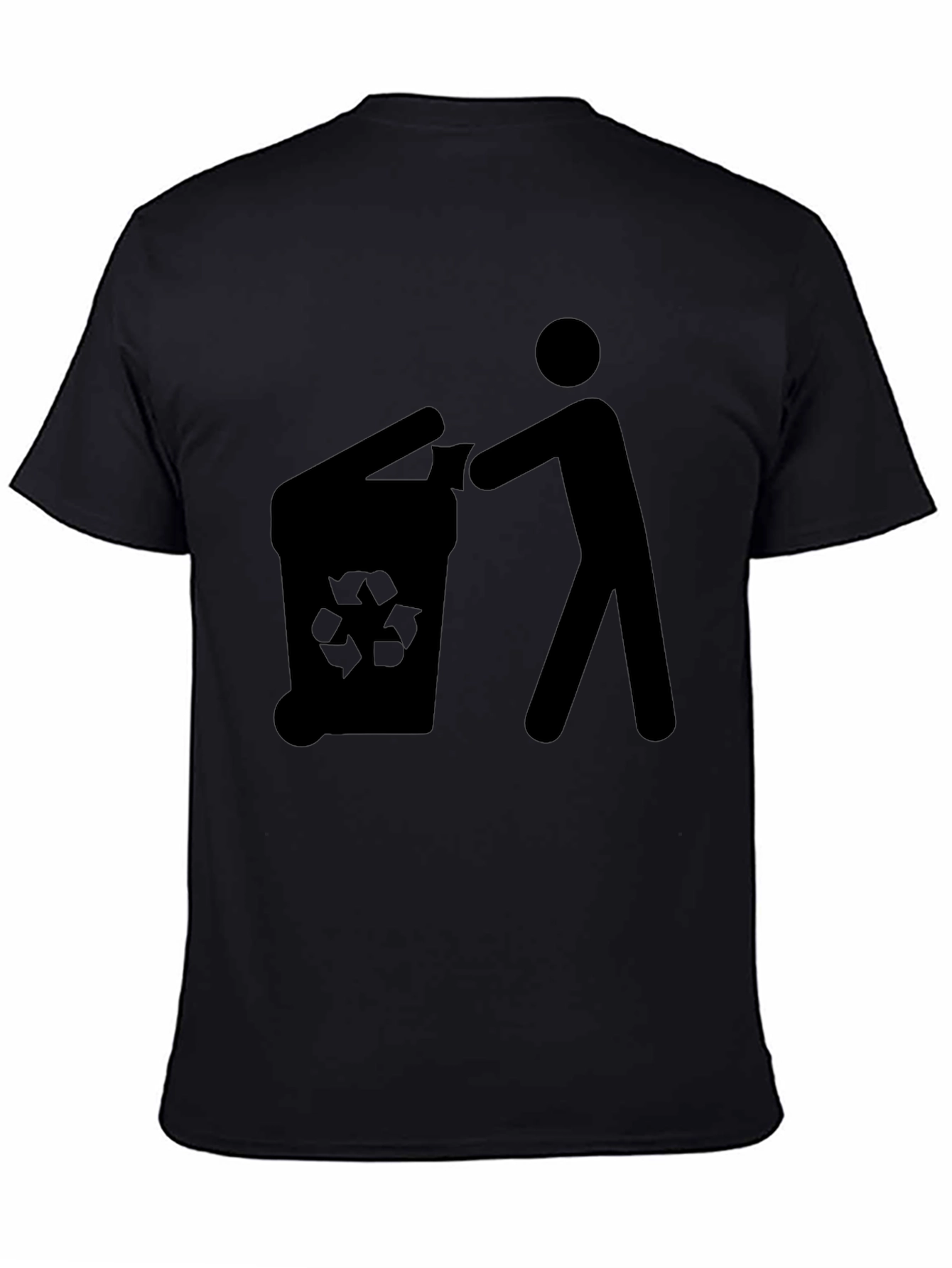 Recycle Thrower T-Shirt Black Cotton Crew Neck Casual Wear