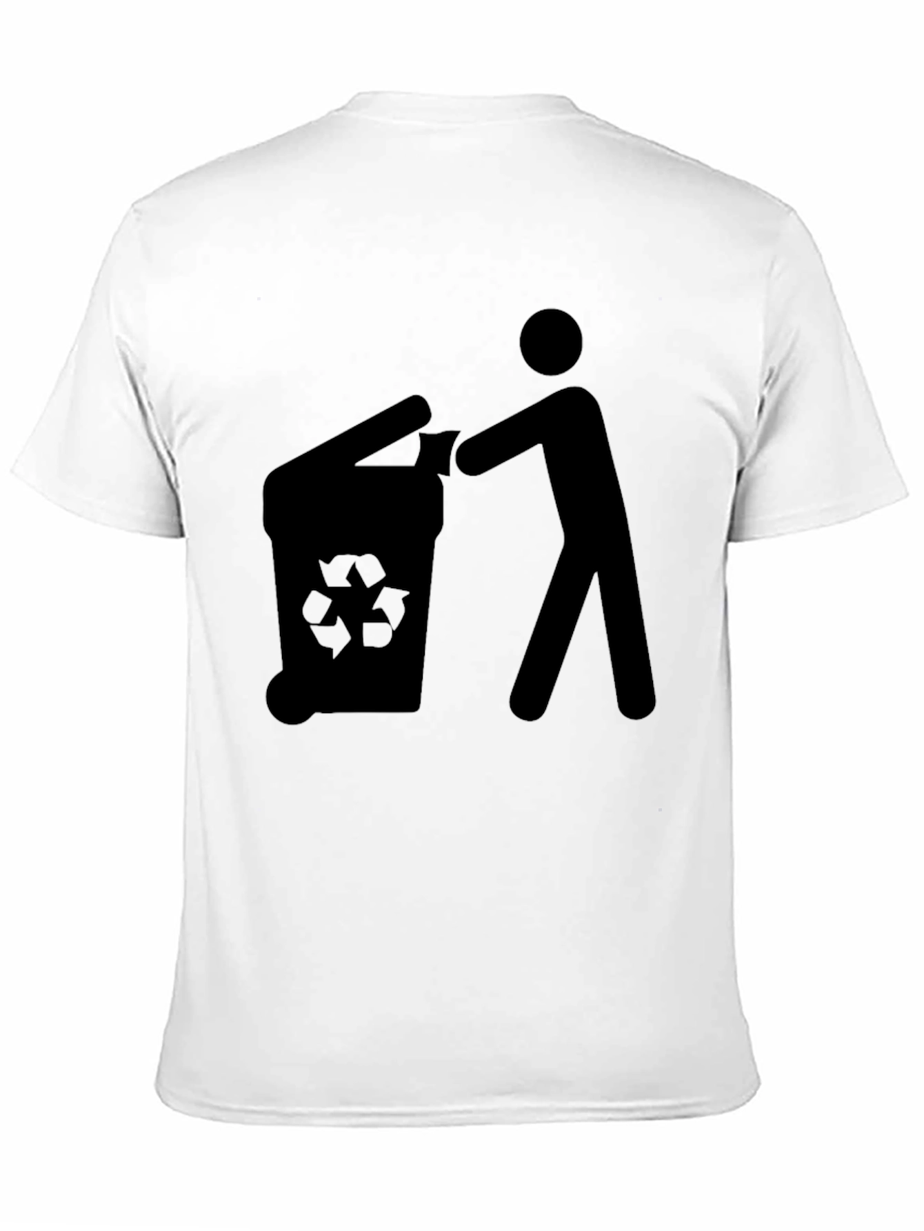Recycle Thrower T-Shirt Black Cotton Crew Neck Casual Wear