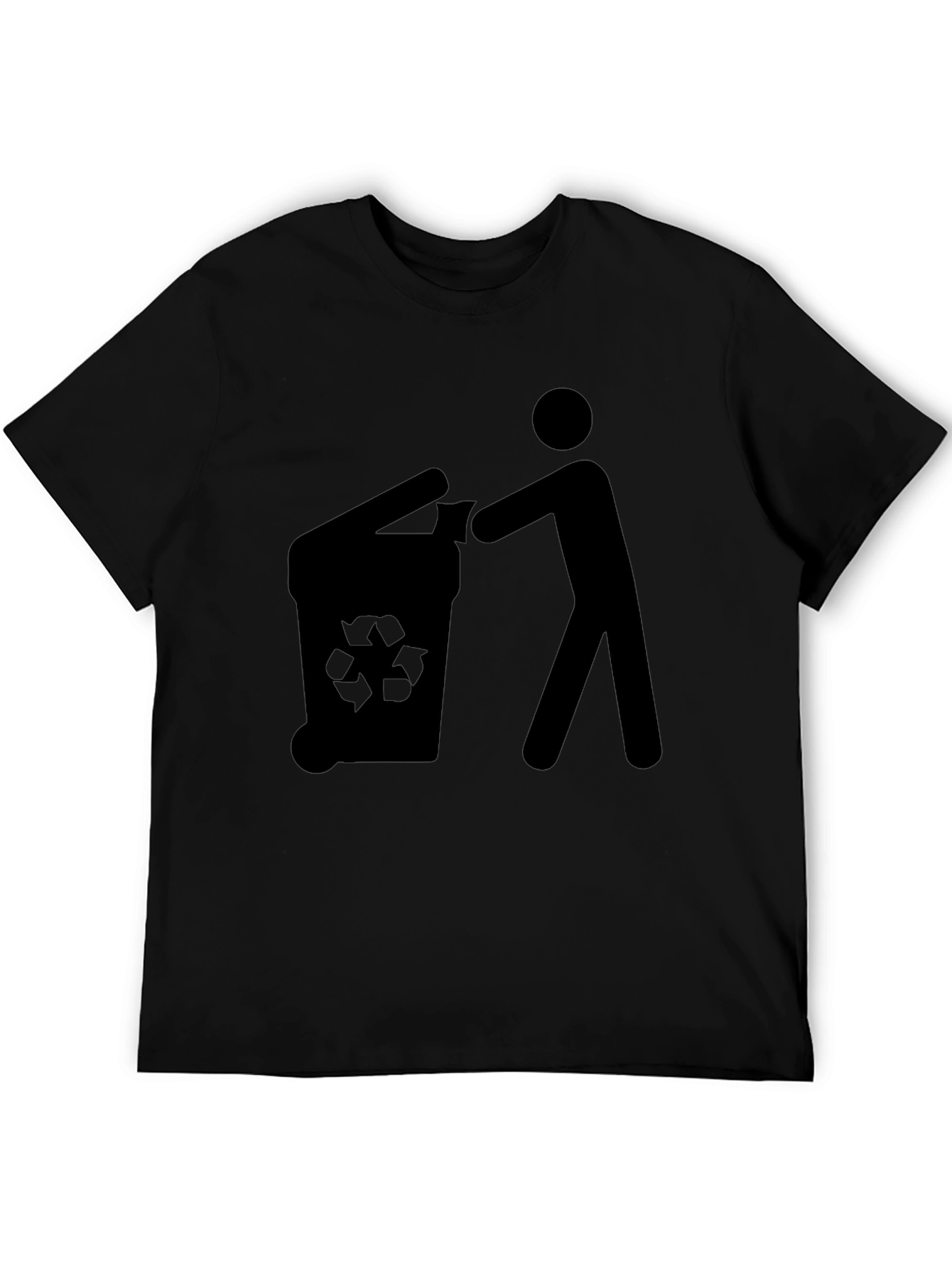 Recycle Thrower T-Shirt Black Cotton Crew Neck Casual Wear