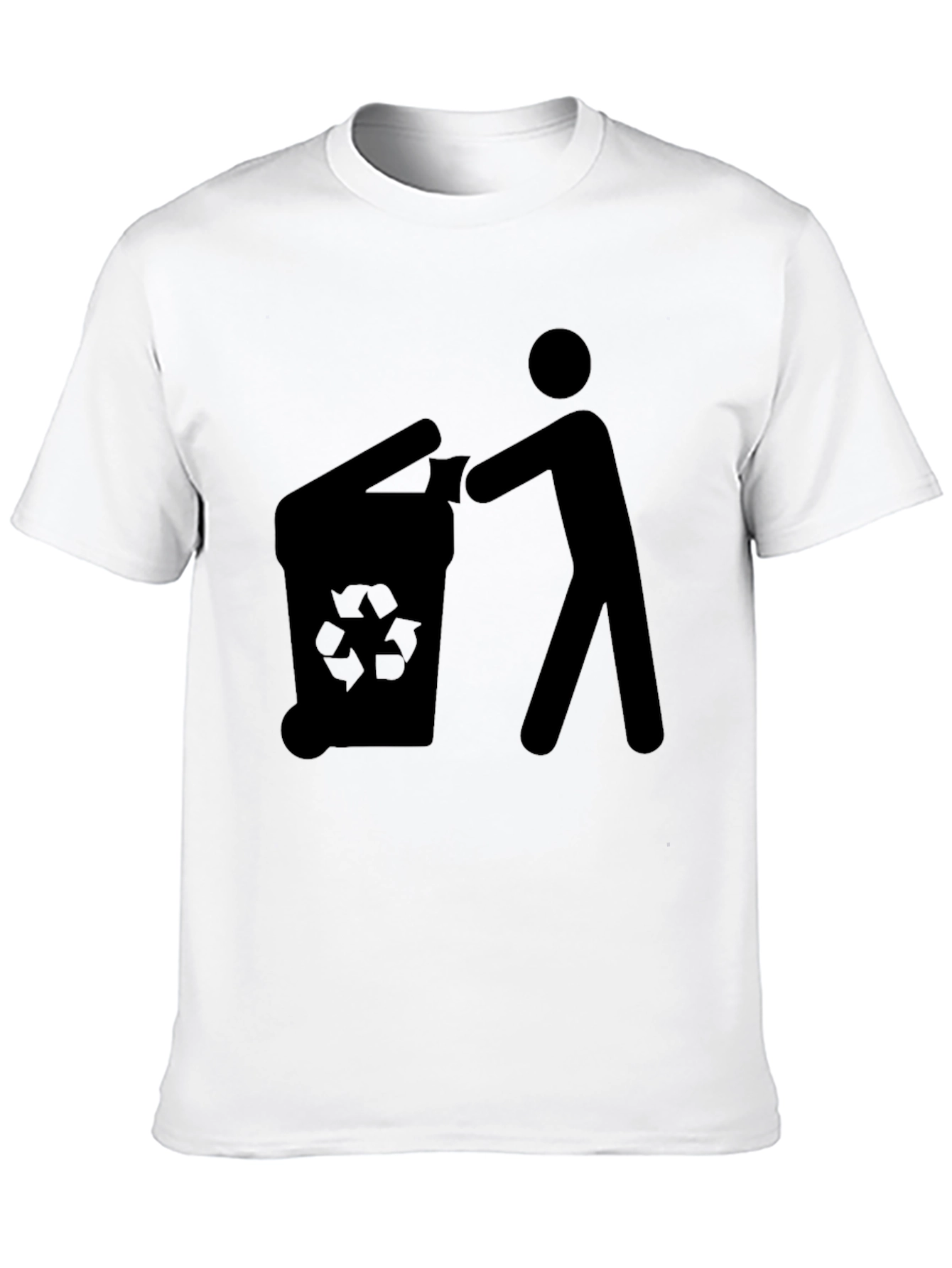 Recycle Thrower T-Shirt Black Cotton Crew Neck Casual Wear
