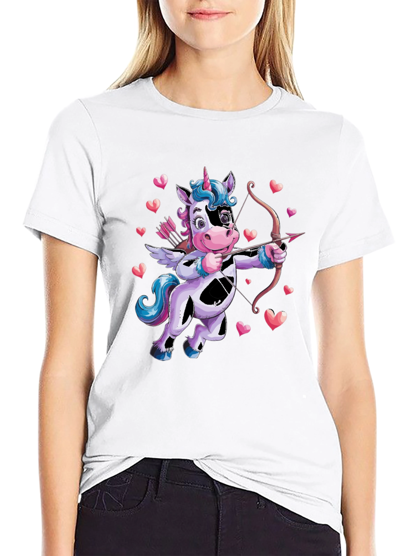 Cupid Unicorn Valentines Day T-Shirt