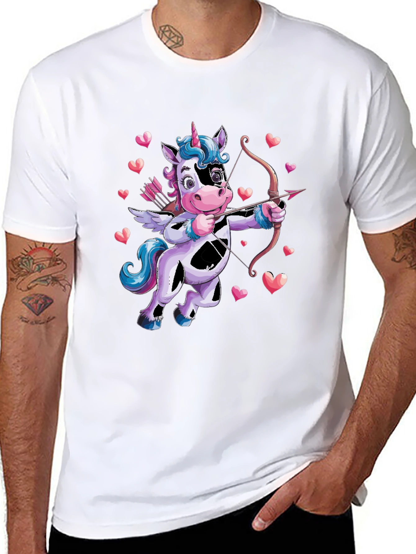 Cupid Unicorn Valentines Day T-Shirt