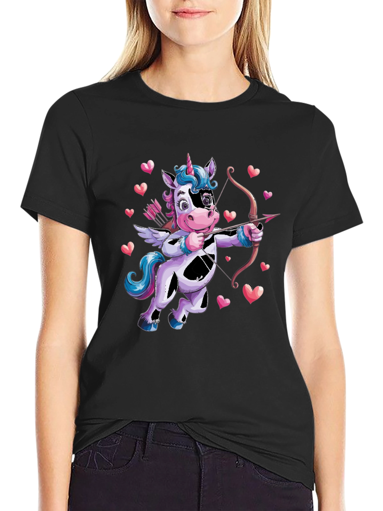 Cupid Unicorn Valentines Day T-Shirt