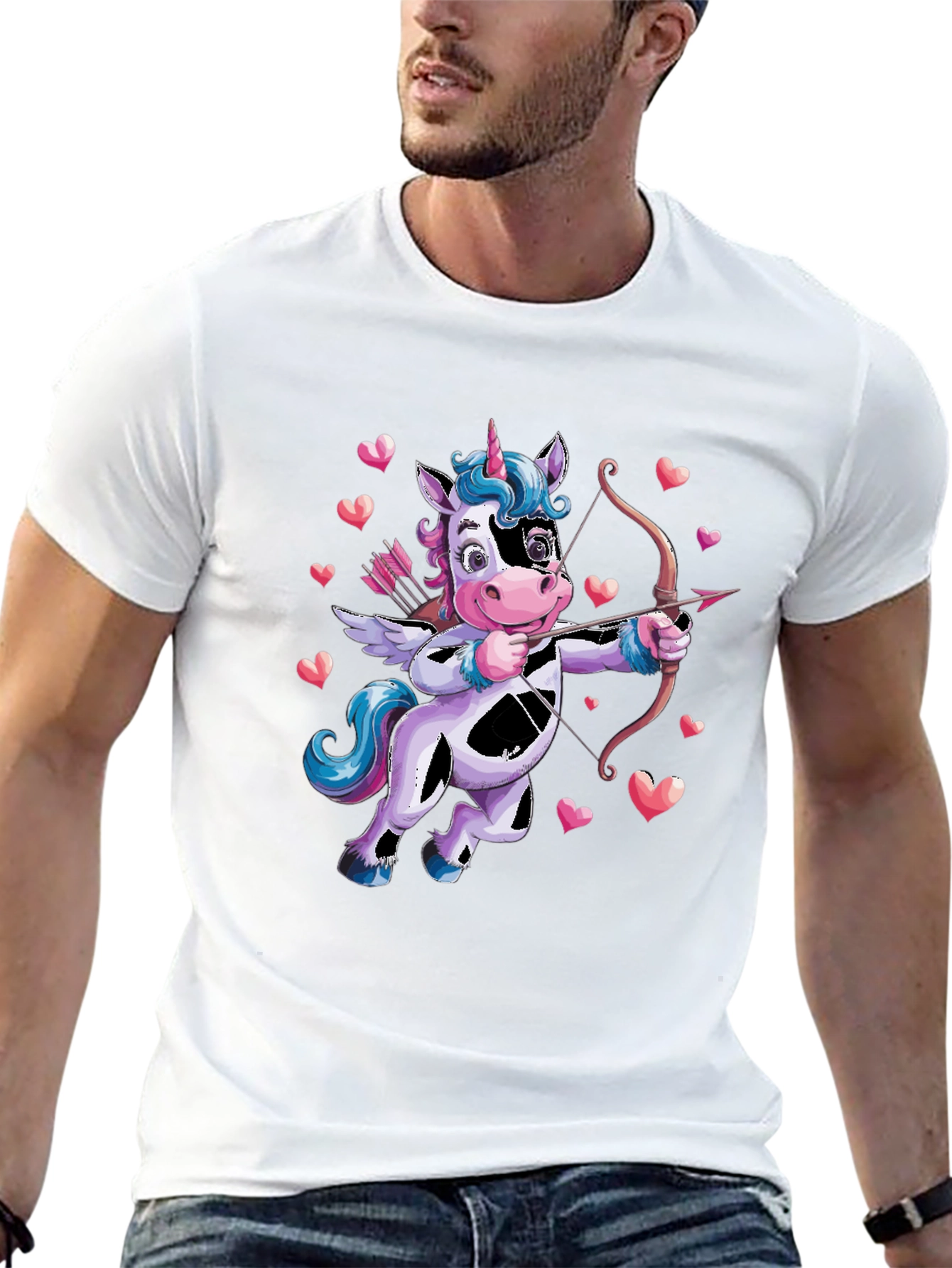 Cupid Unicorn Valentines Day T-Shirt