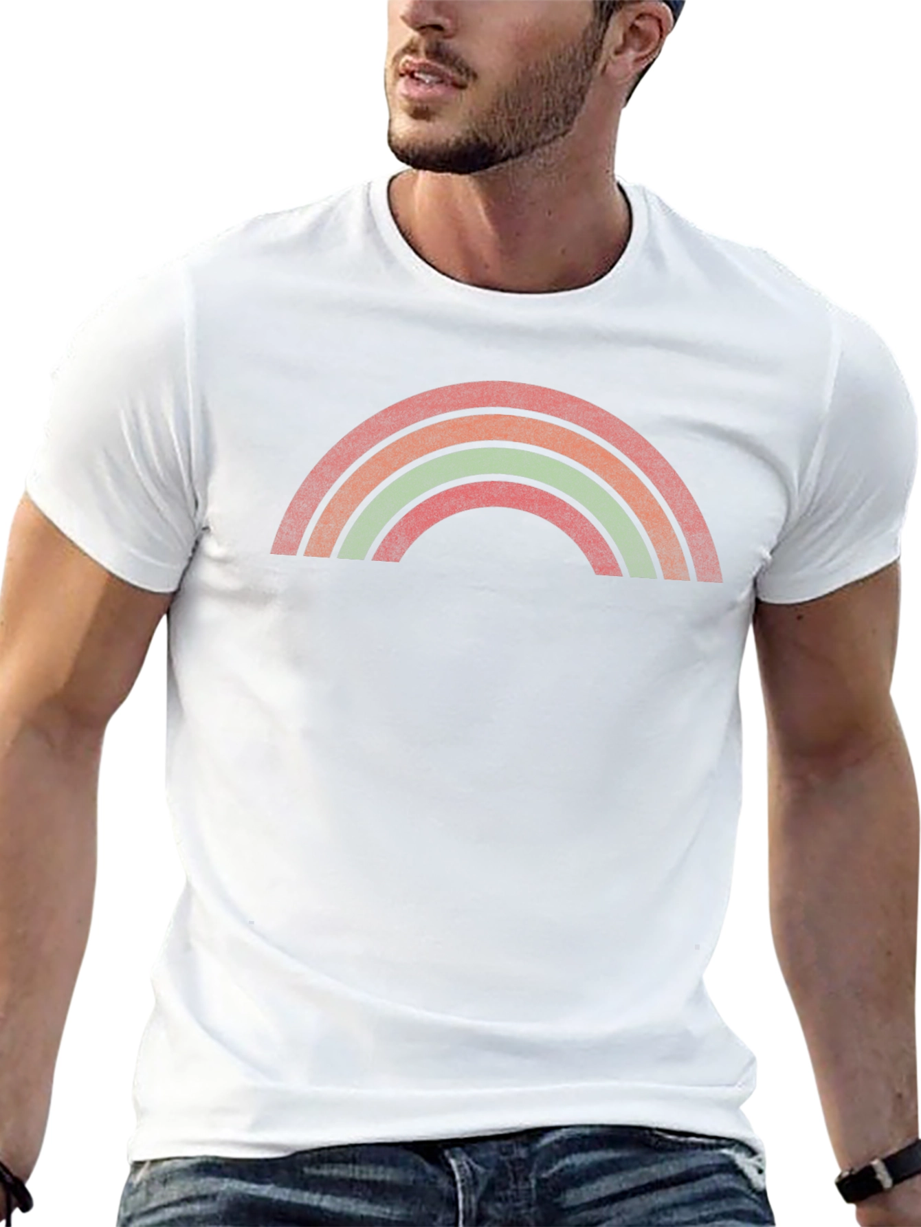 Retro Rainbow Graphic Tee - Unisex Black T-Shirt