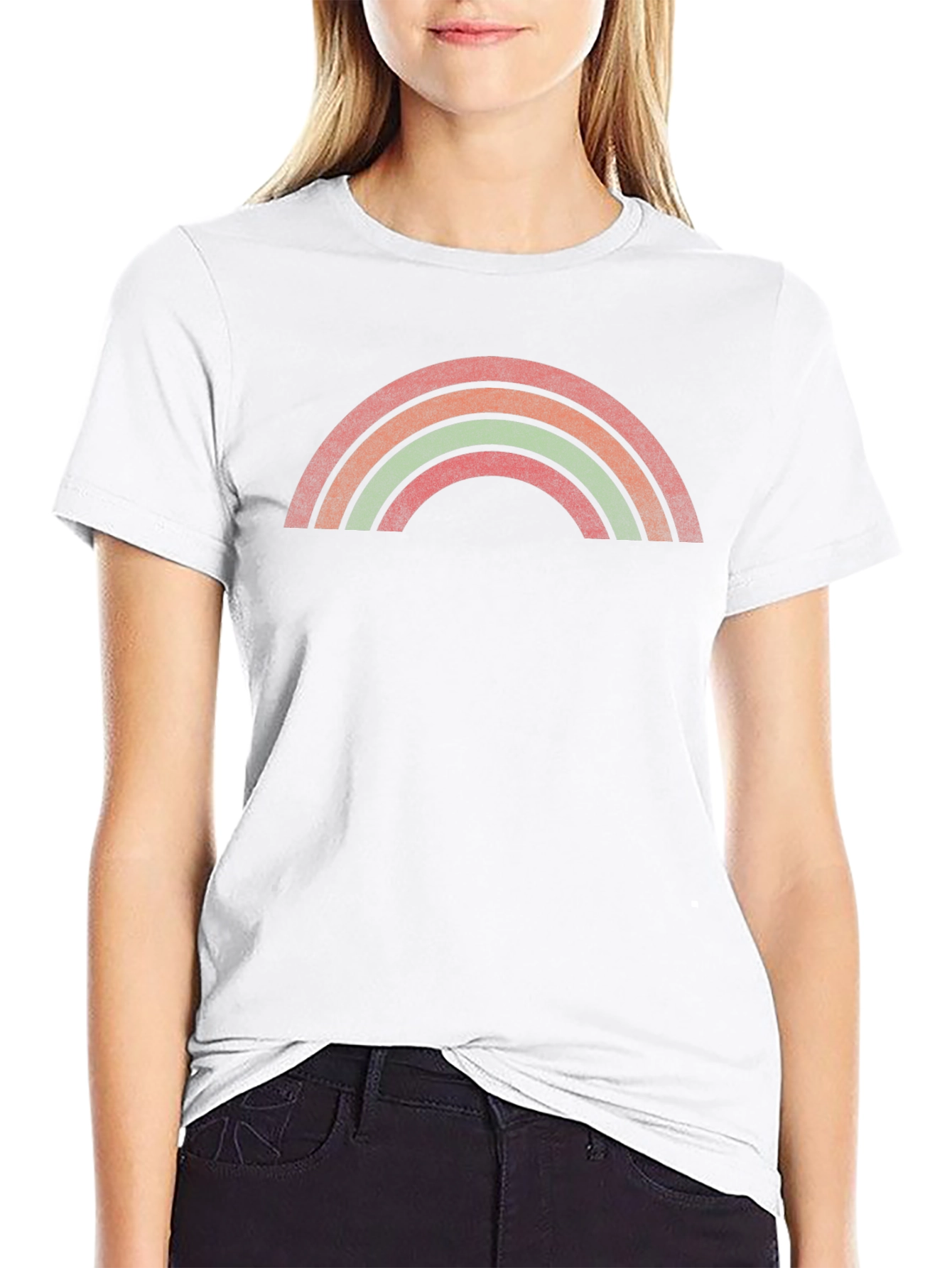Retro Rainbow Graphic Tee - Unisex Black T-Shirt