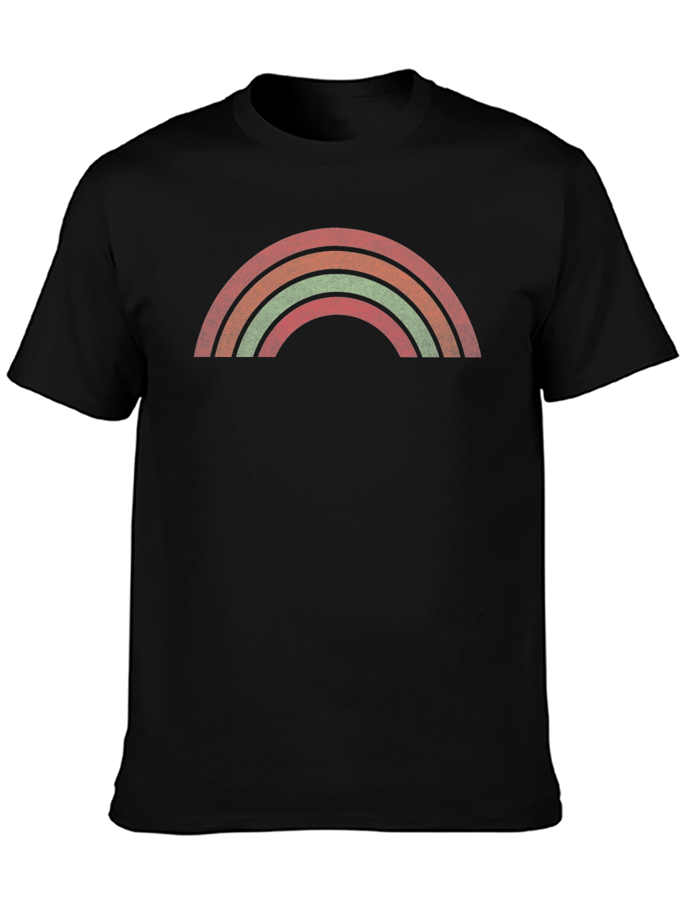 Retro Rainbow Graphic Tee - Unisex Black T-Shirt