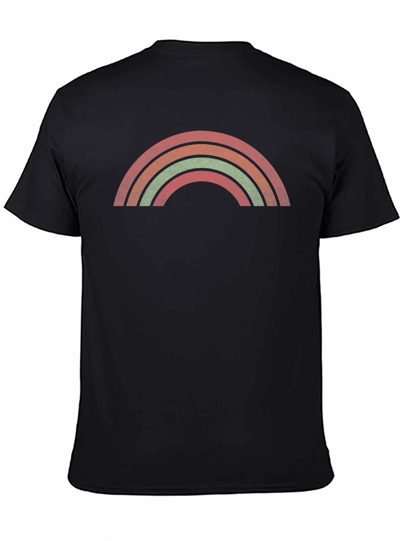 Retro Rainbow Graphic Tee - Unisex Black T-Shirt