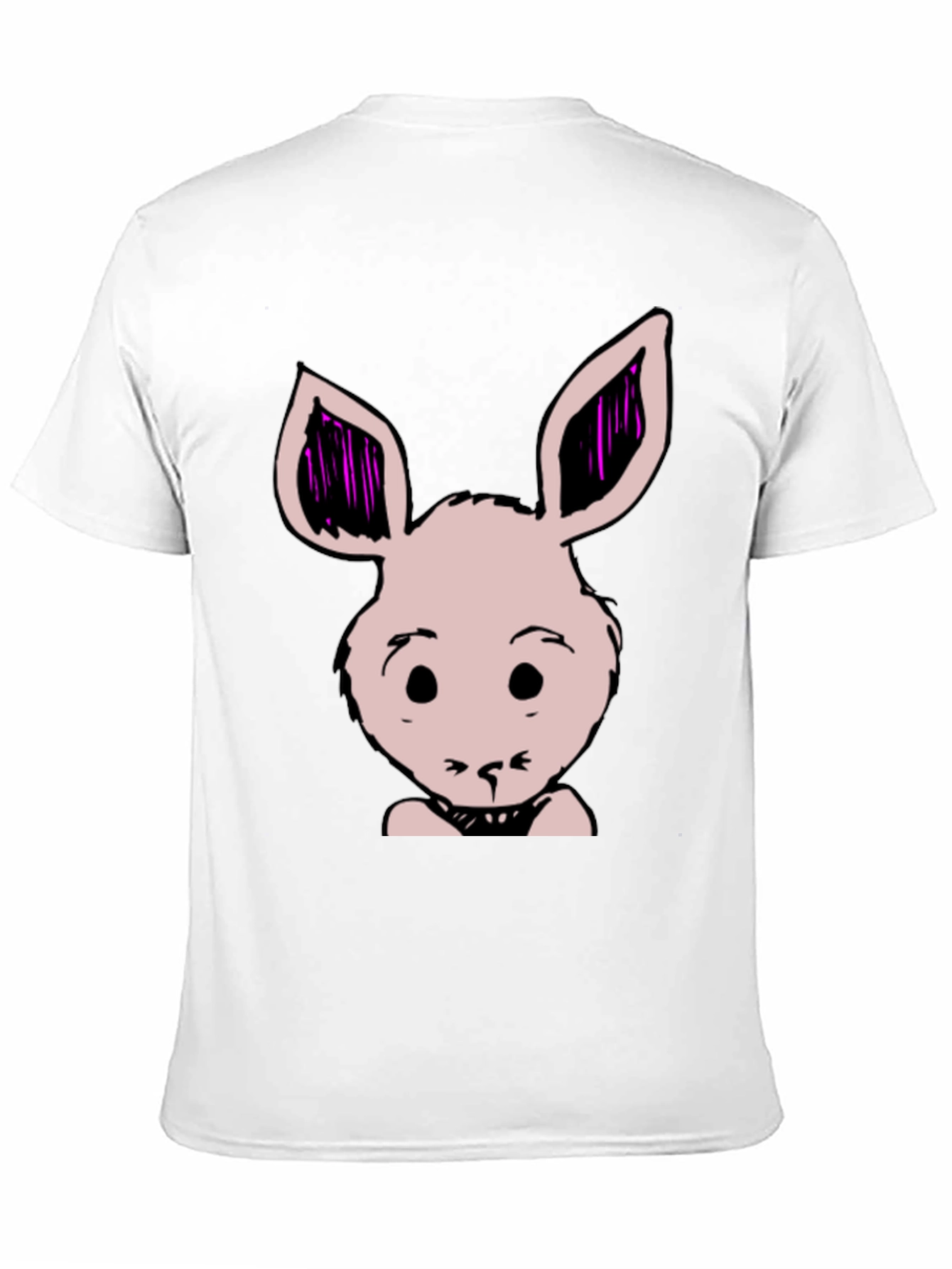 Bunny Graphic Tee - Black Cotton Blend Casual T-Shirt