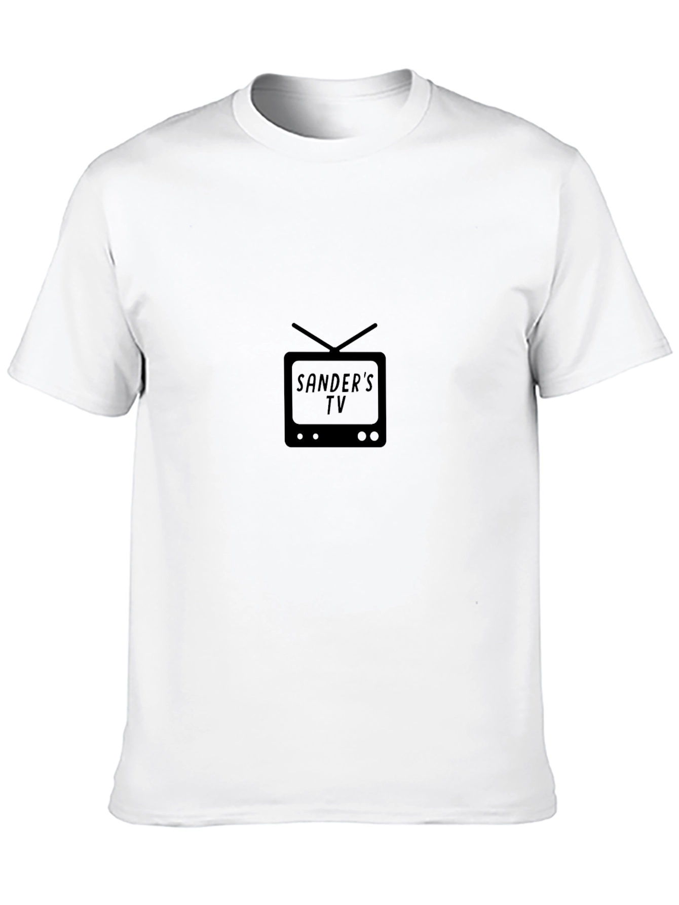 Sanders TV Black T-Shirt - Classic Television Design