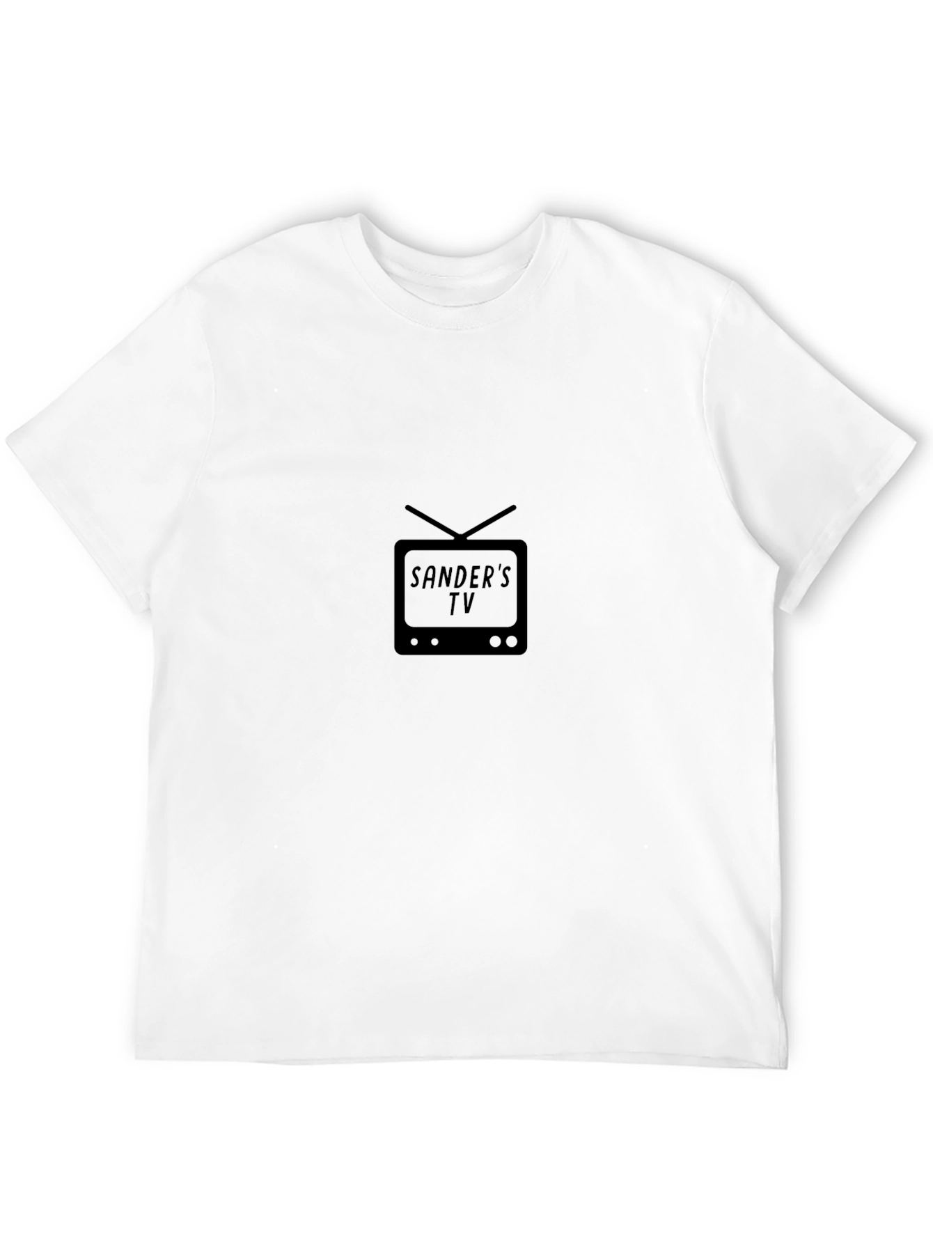 Sanders TV Black T-Shirt - Classic Television Design