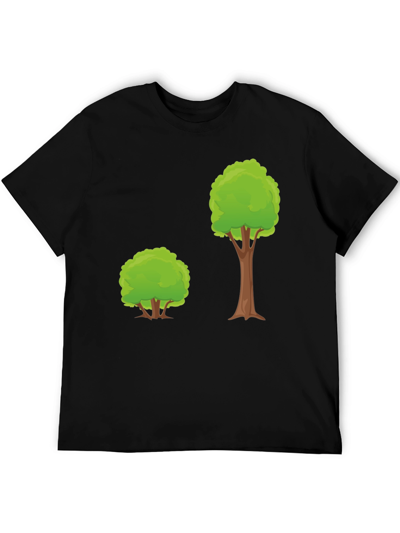 Cartoon Tree Graphic Tee - Black