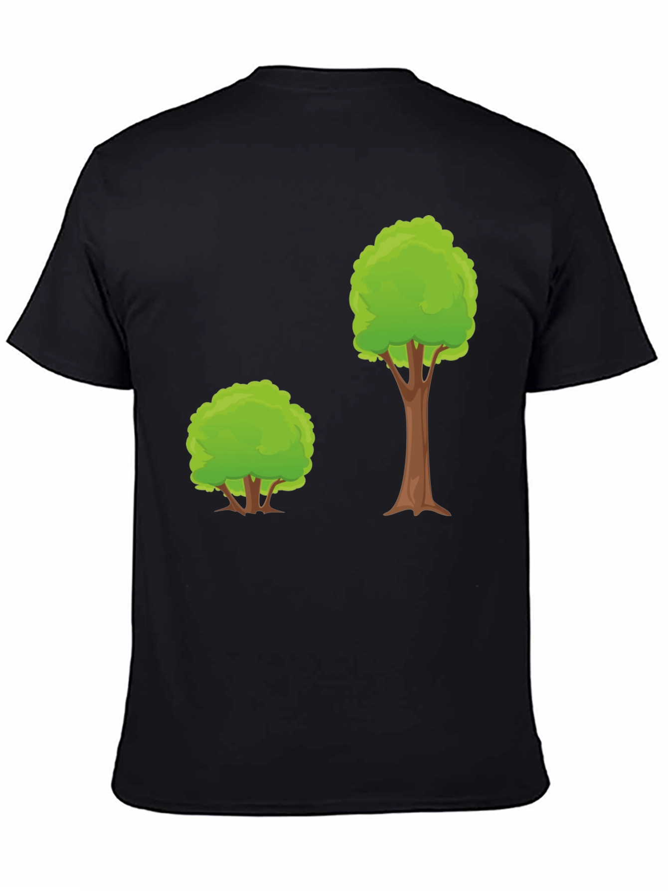Cartoon Tree Graphic Tee - Black