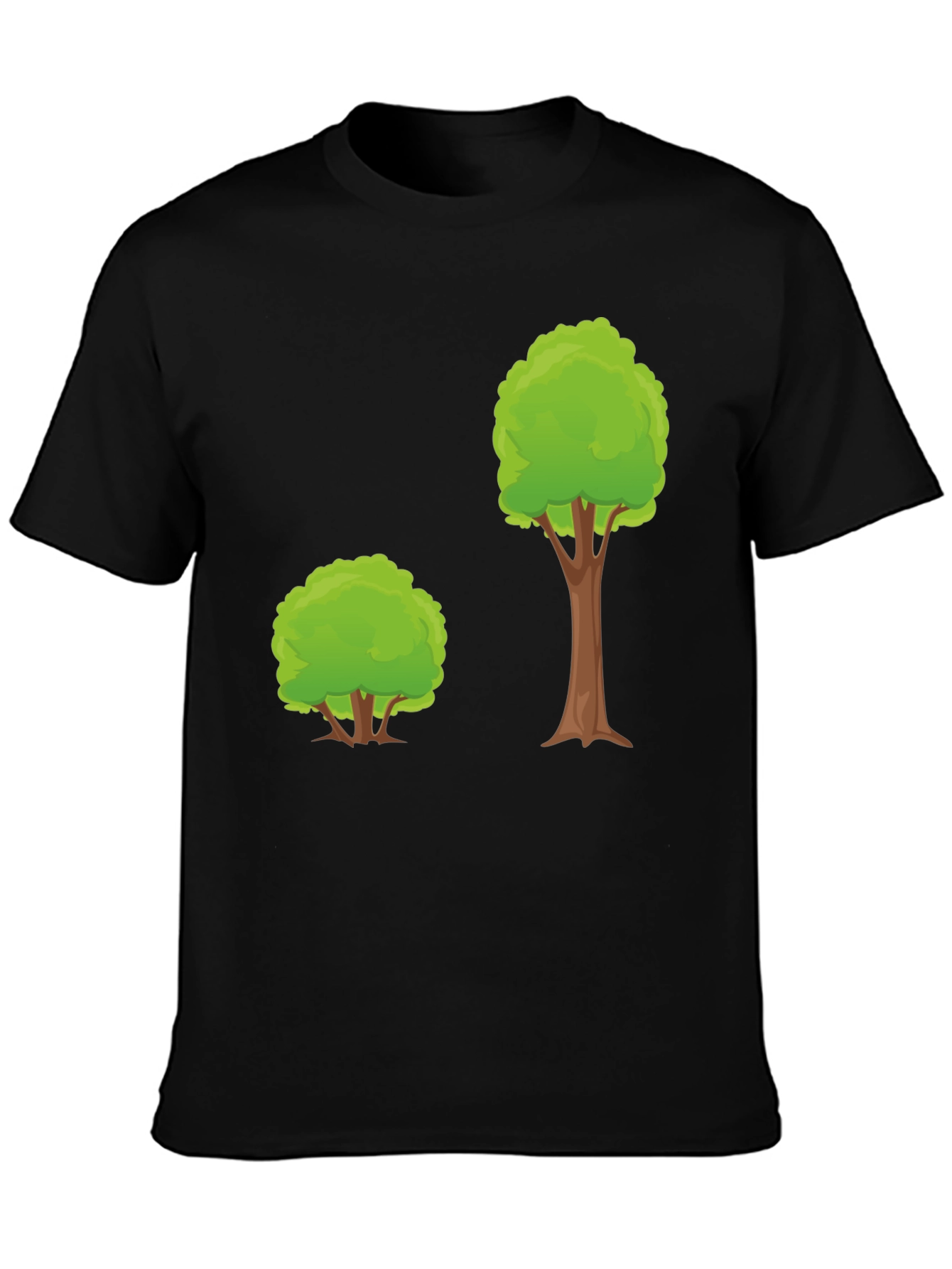 Cartoon Tree Graphic Tee - Black