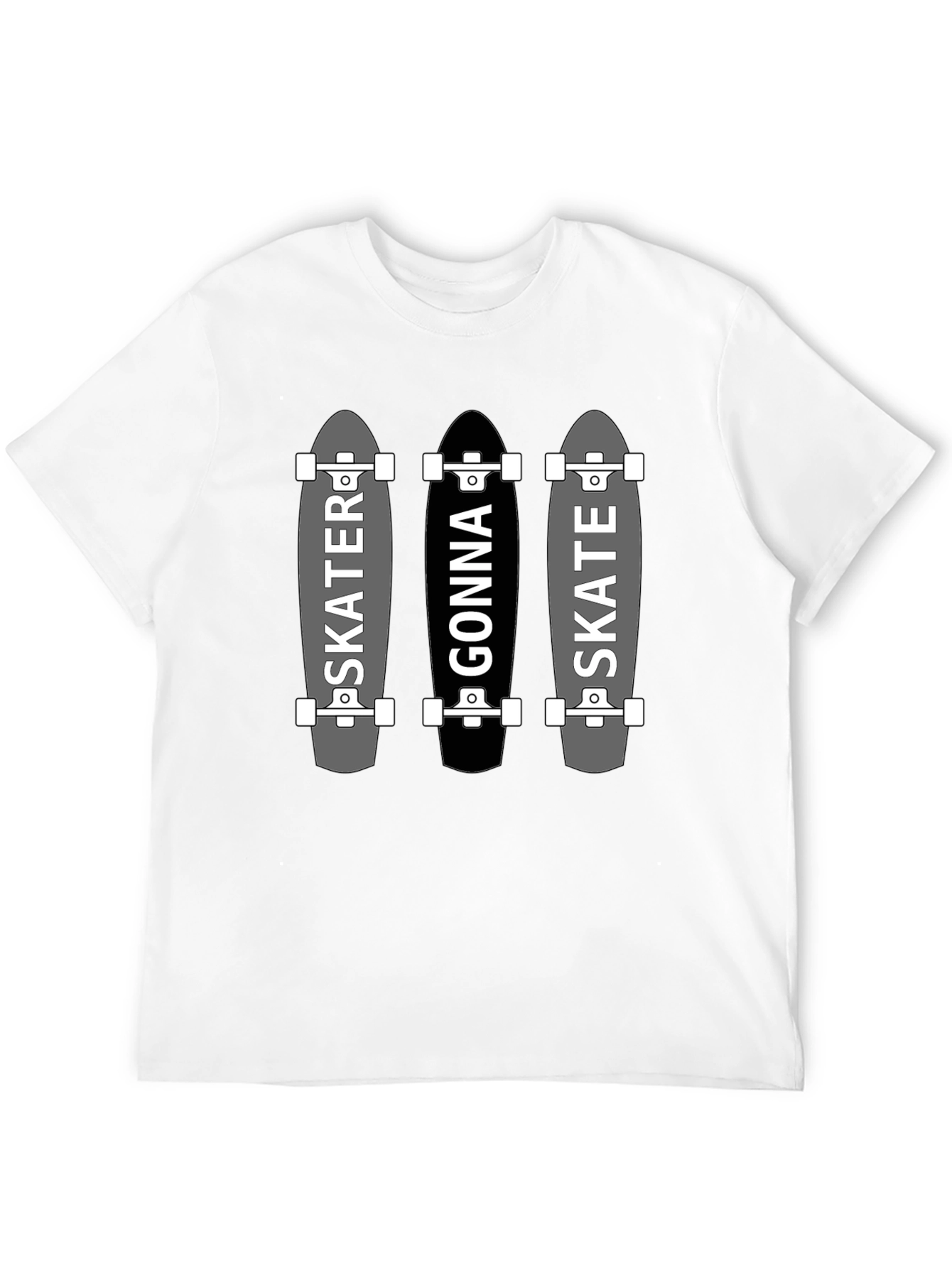 Skater Gonna Skate Graphic Tee - Black Cotton T-Shirt