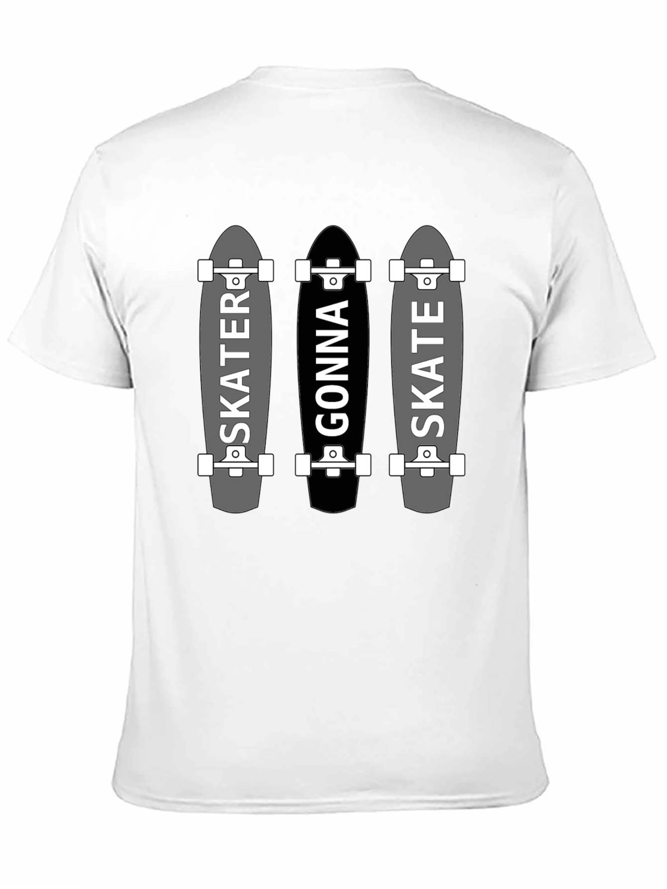 Skater Gonna Skate Graphic Tee - Black Cotton T-Shirt