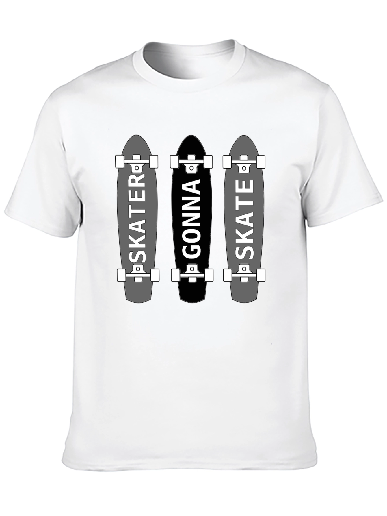 Skater Gonna Skate Graphic Tee - Black Cotton T-Shirt