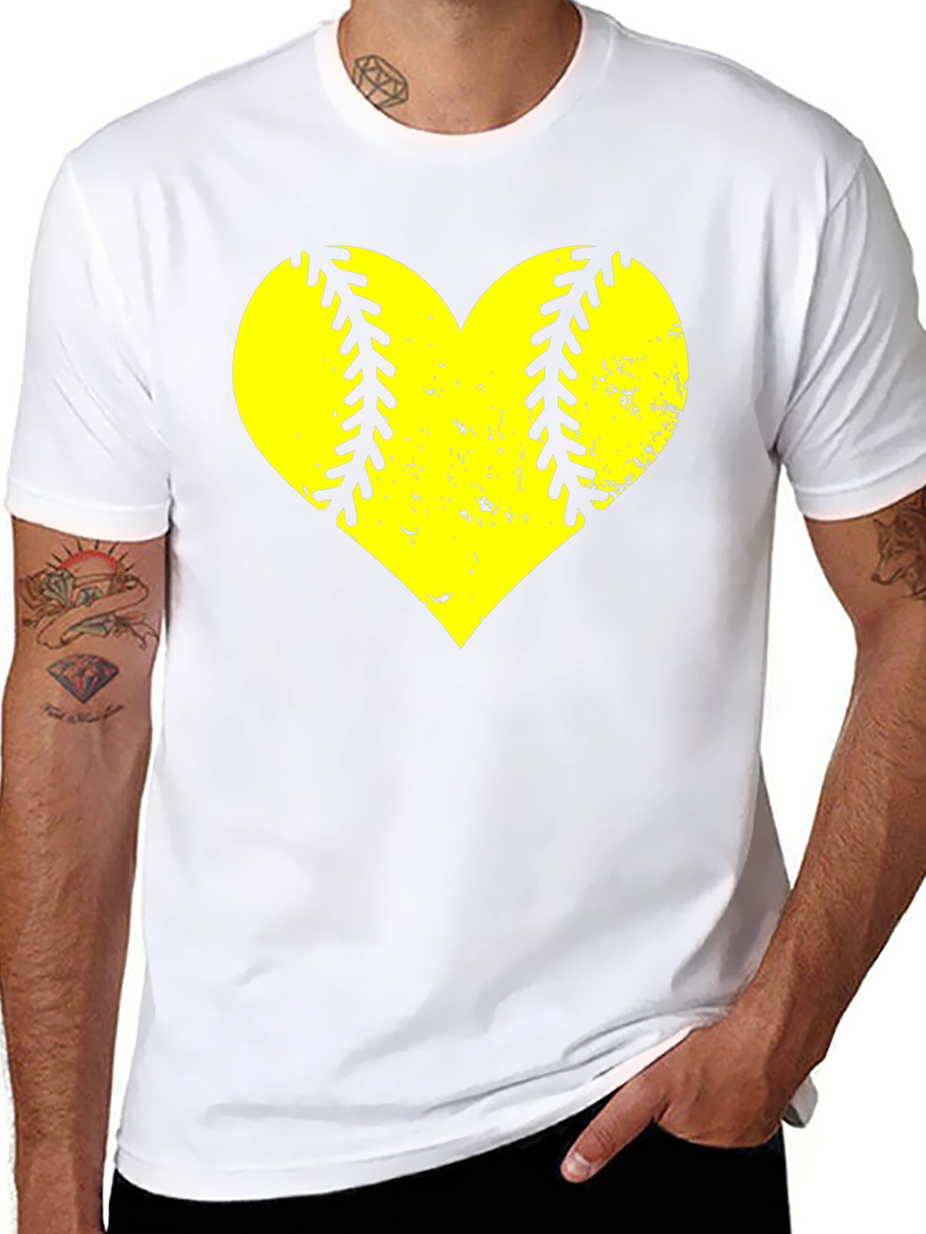 Softball Heart Graphic T-Shirt