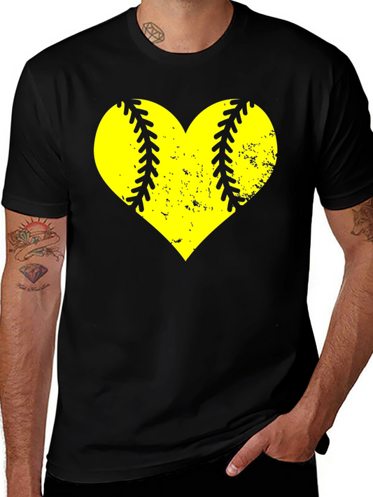 Softball Heart Graphic T-Shirt