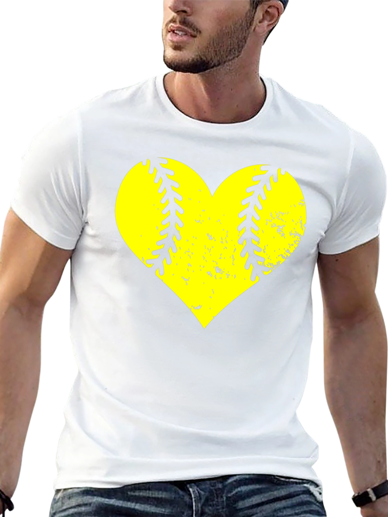 Softball Heart Graphic T-Shirt