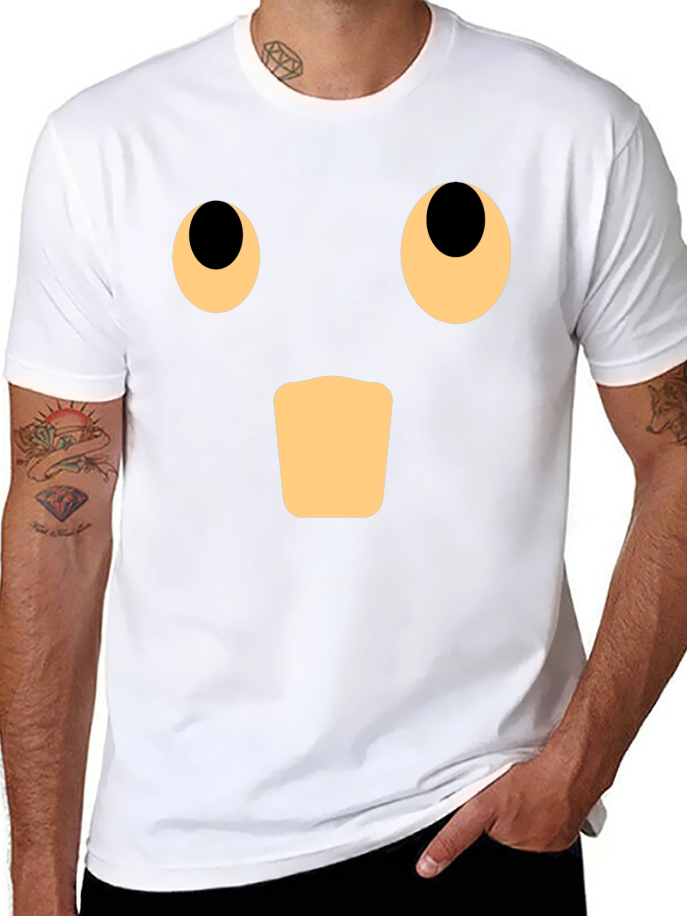 Surprised Face Graphic Black T-Shirt