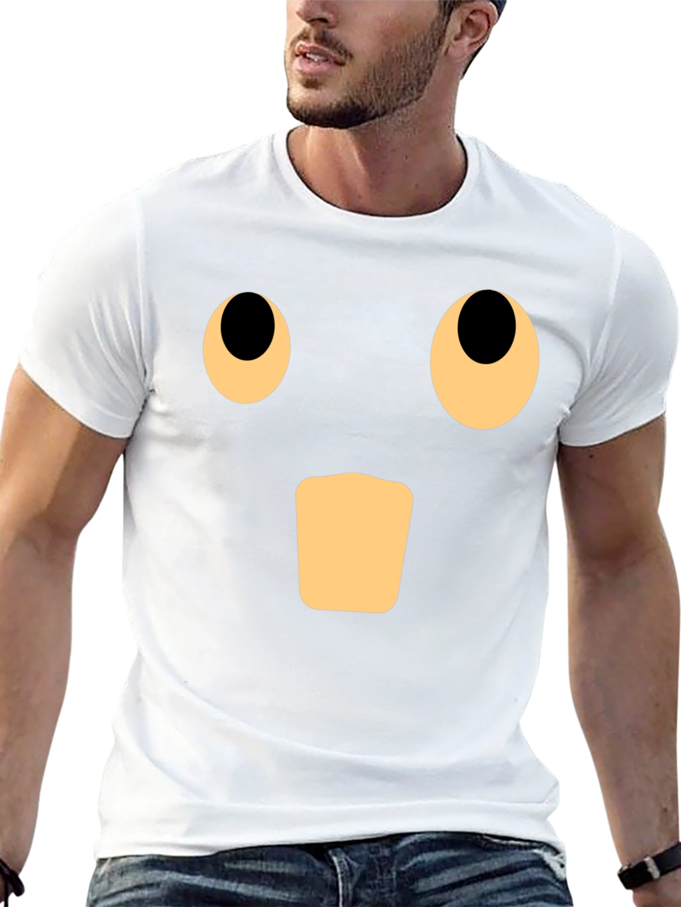 Surprised Face Graphic Black T-Shirt