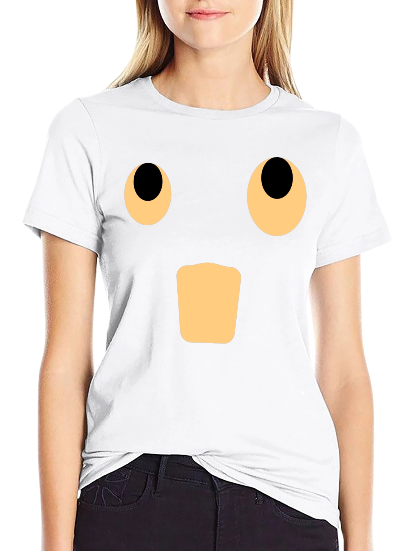Surprised Face Graphic Black T-Shirt