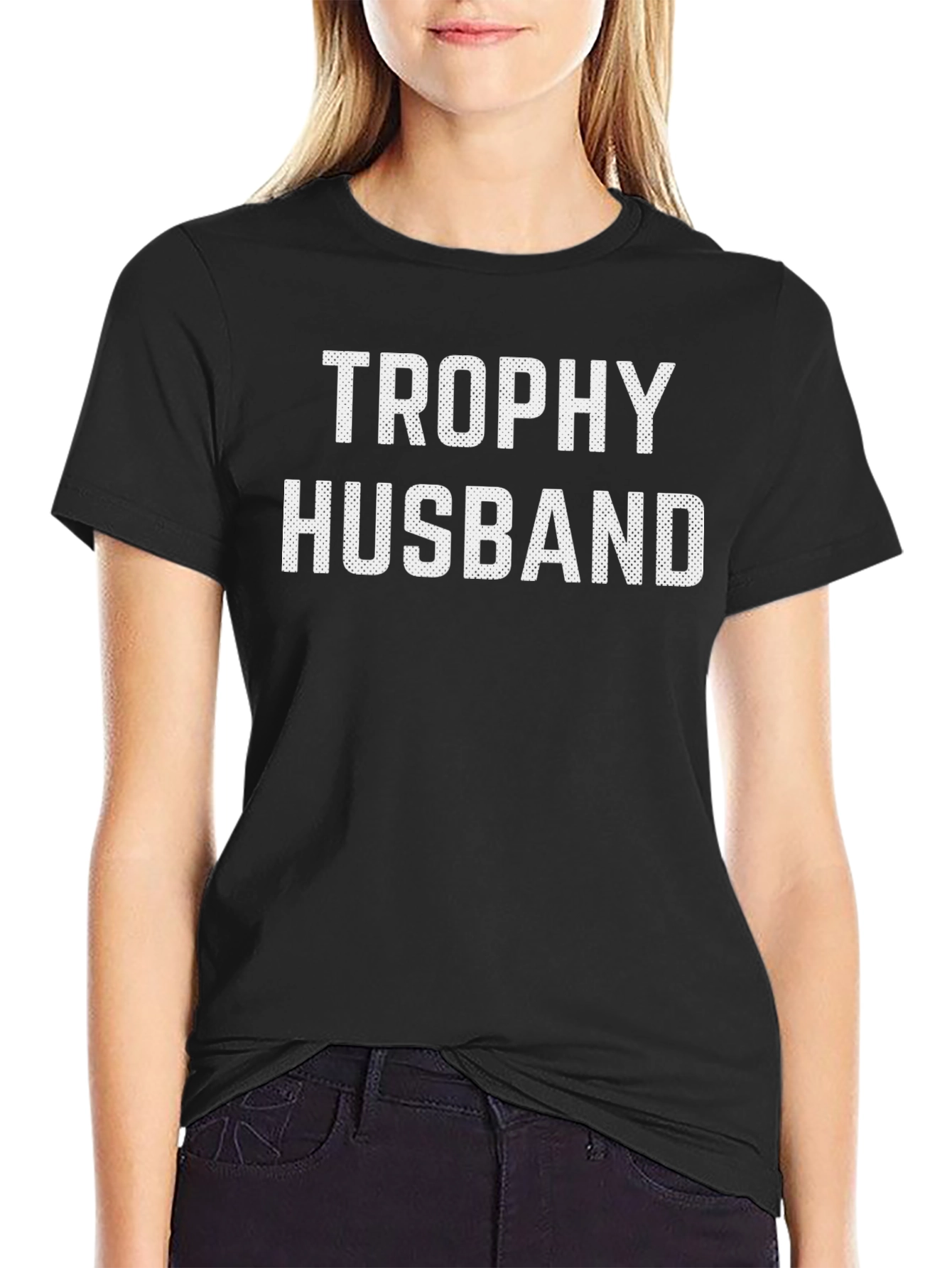 Trophy Husband Black Graphic T-Shirt