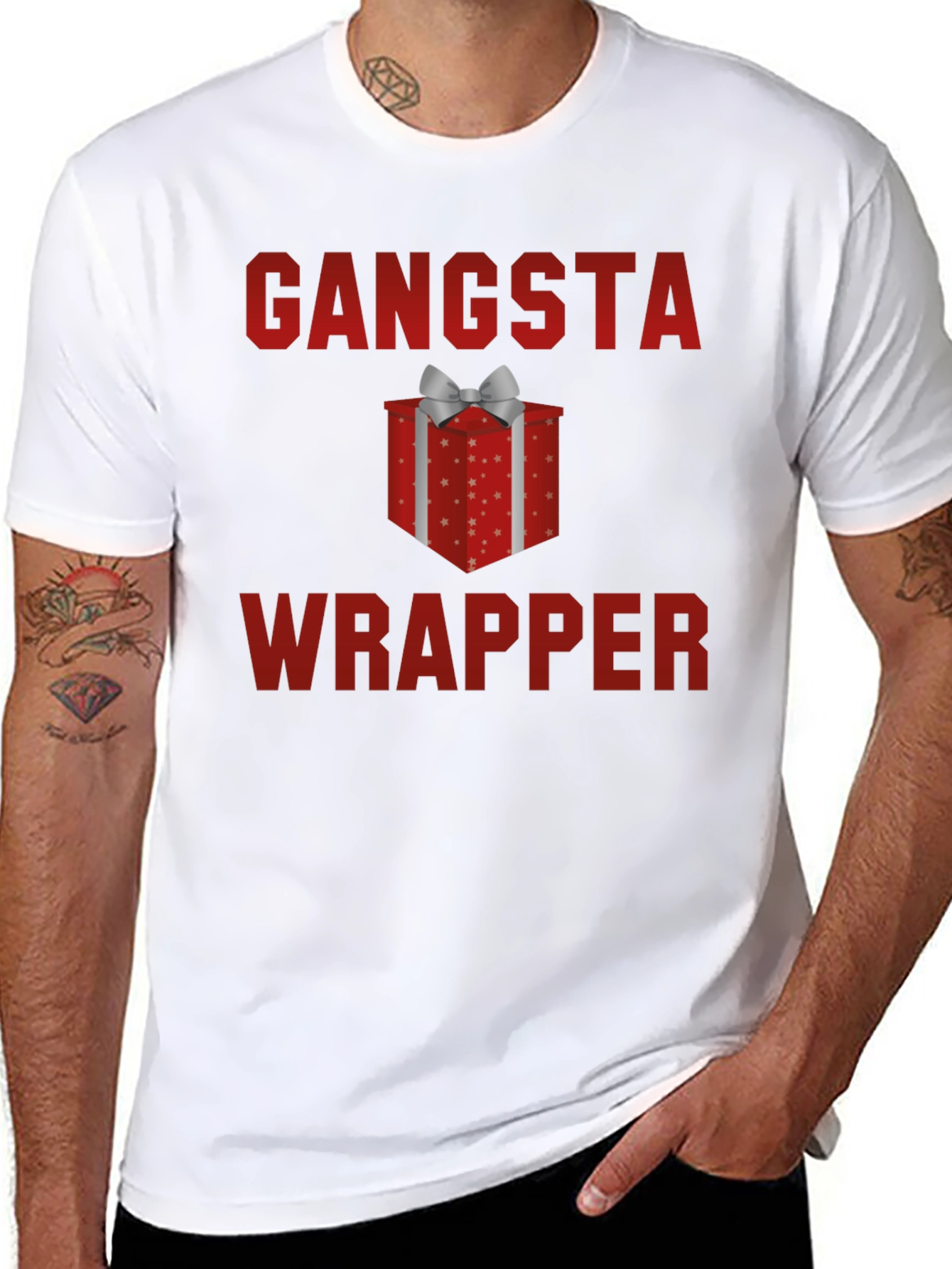 Gangsta Wrapper Funny Holiday T-Shirt