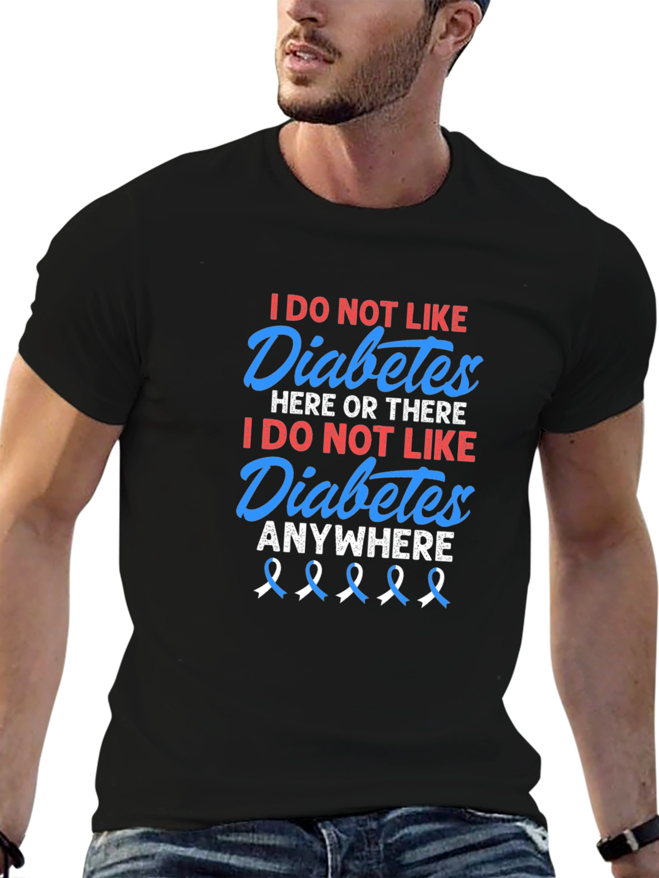 I DO NOT LIKE DIABETES Black T-Shirt