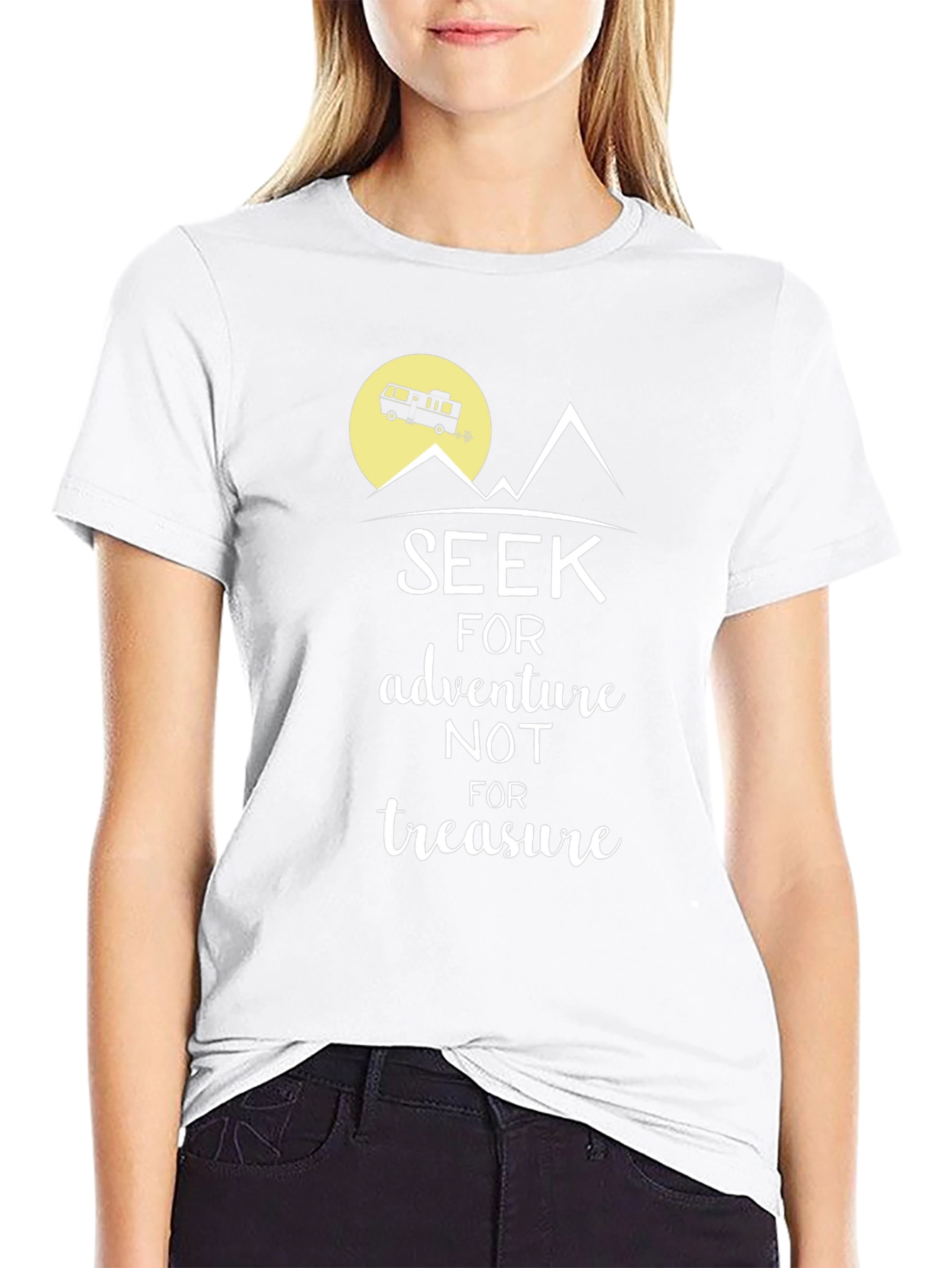 Seek Adventure Black Graphic T-Shirt