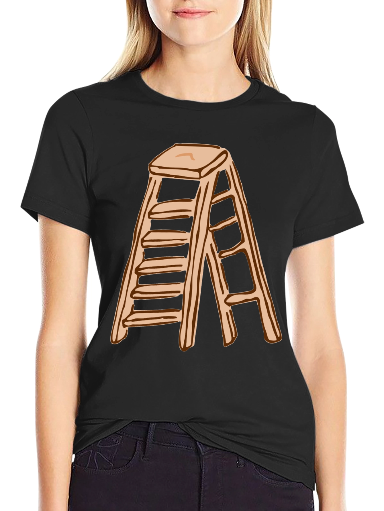 Ladder Graphic T-Shirt - Black