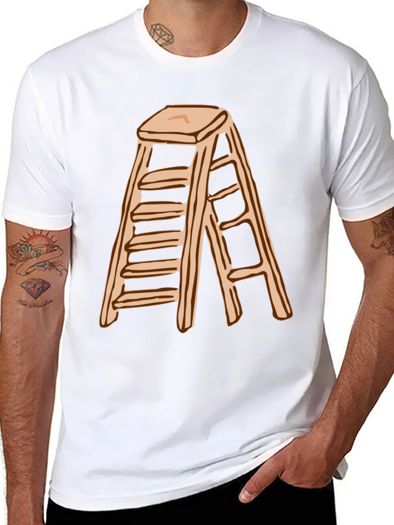 Ladder Graphic T-Shirt - Black