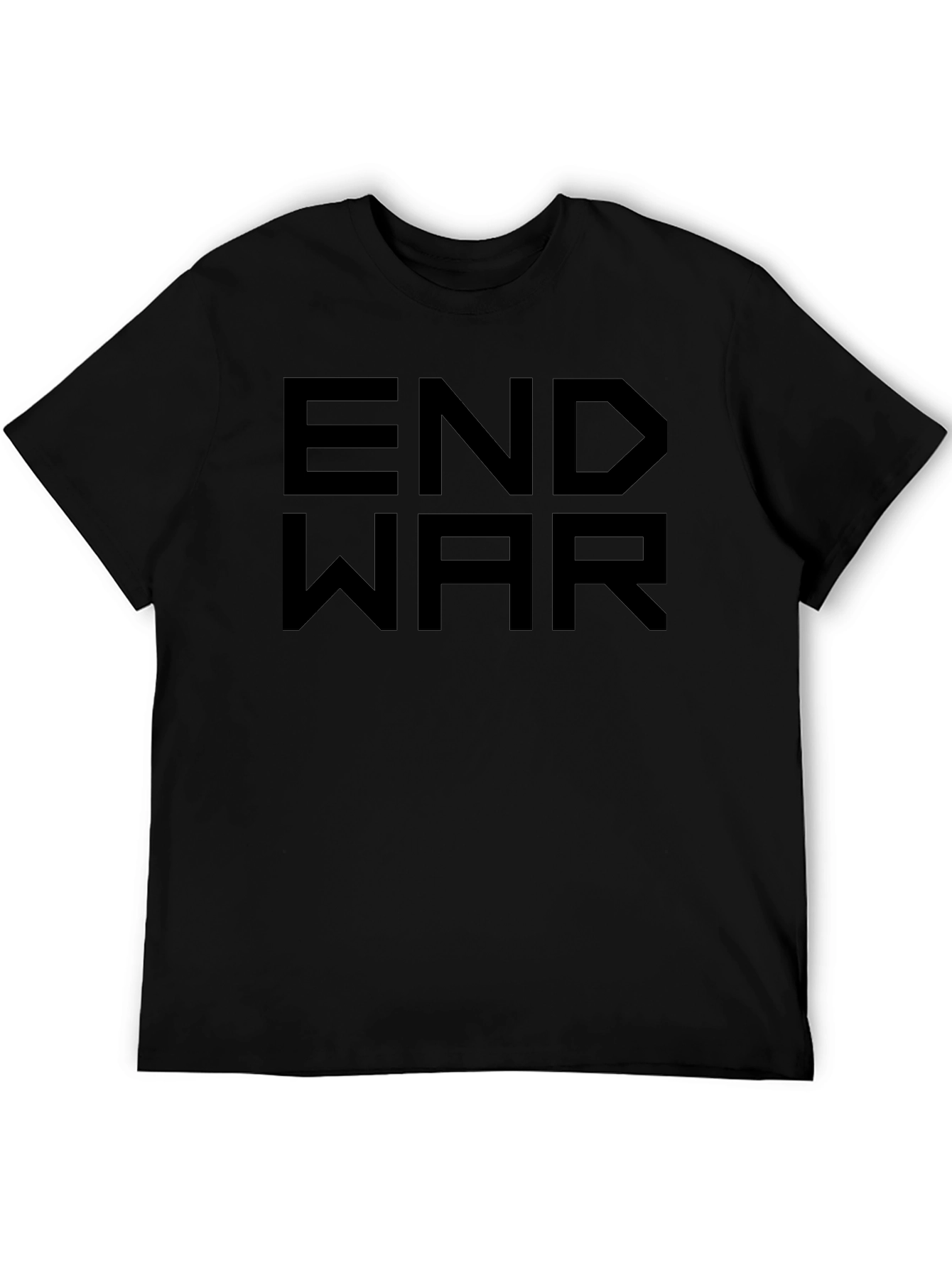 End War Black Graphic Tee - Bold Statement Shirt