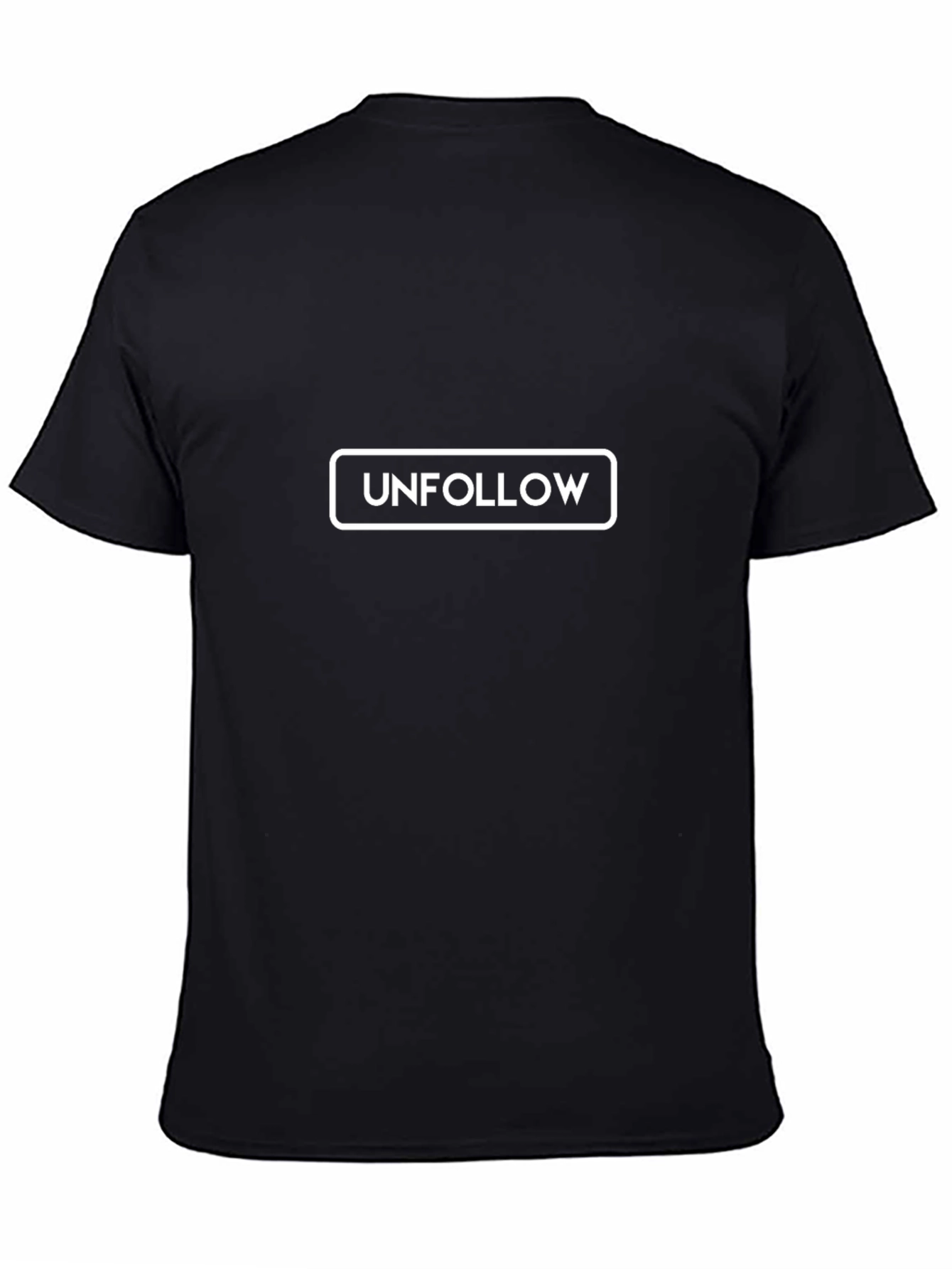 Unfollow Graphic Tee - Black Cotton Casual Shirt