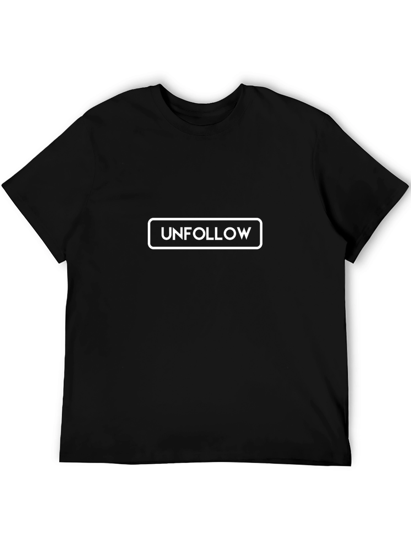Unfollow Graphic Tee - Black Cotton Casual Shirt