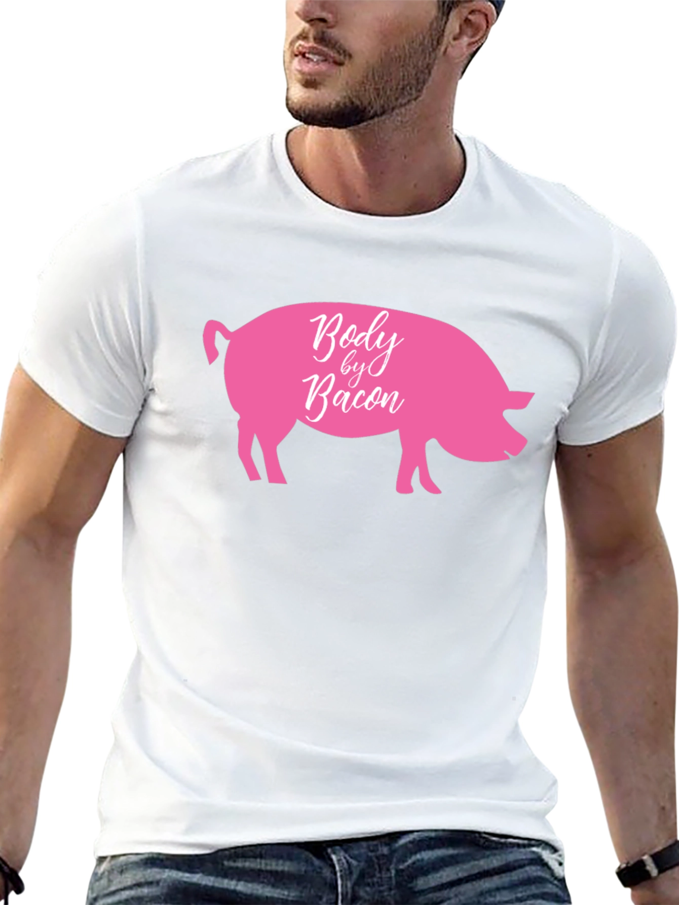Body by Bacon Funny Pig Graphic T-Shirt