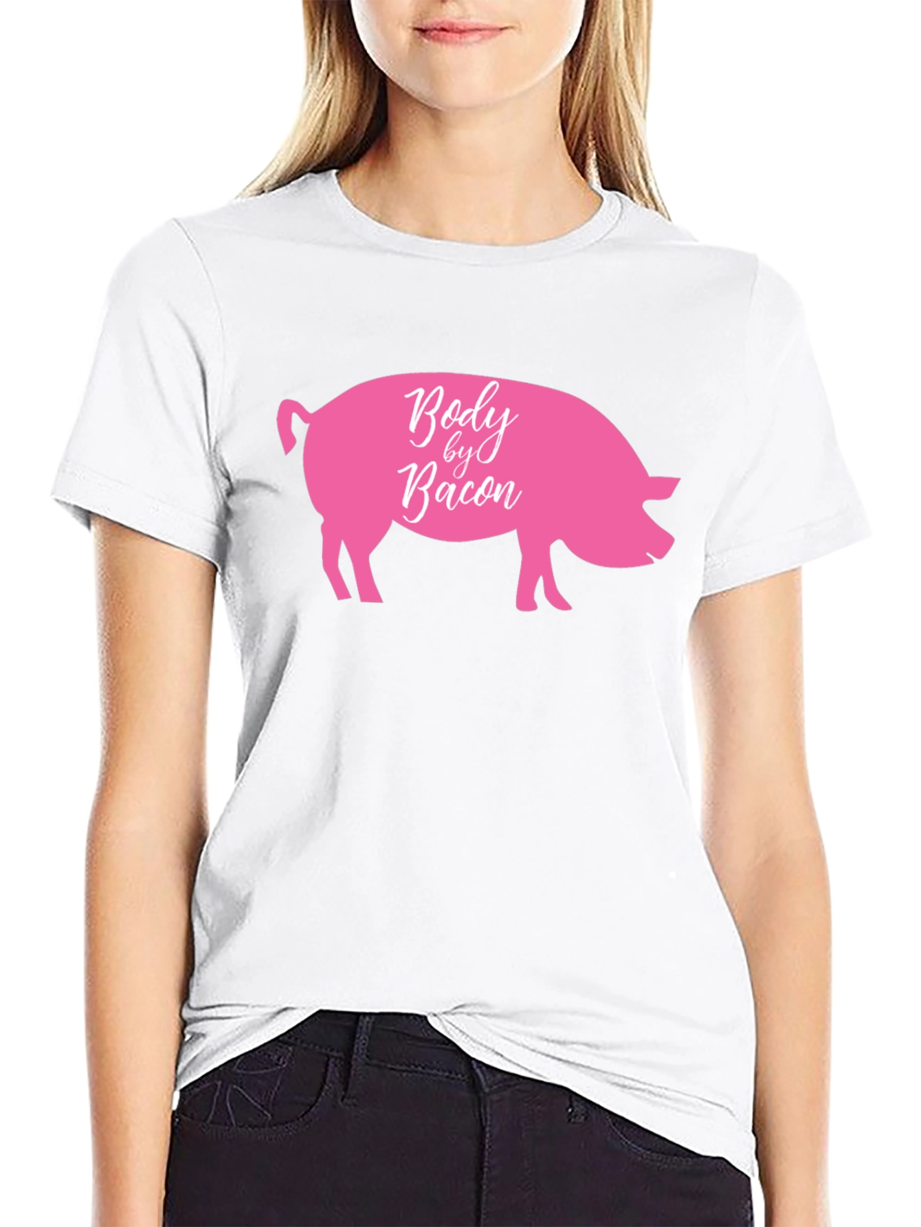 Body by Bacon Funny Pig Graphic T-Shirt